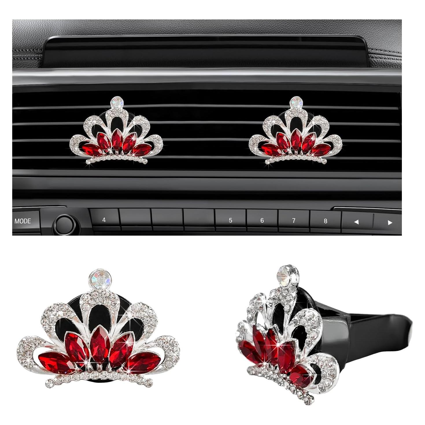 Clips de Ventilación de Aire Augeny 2 PCS Corona Rojo