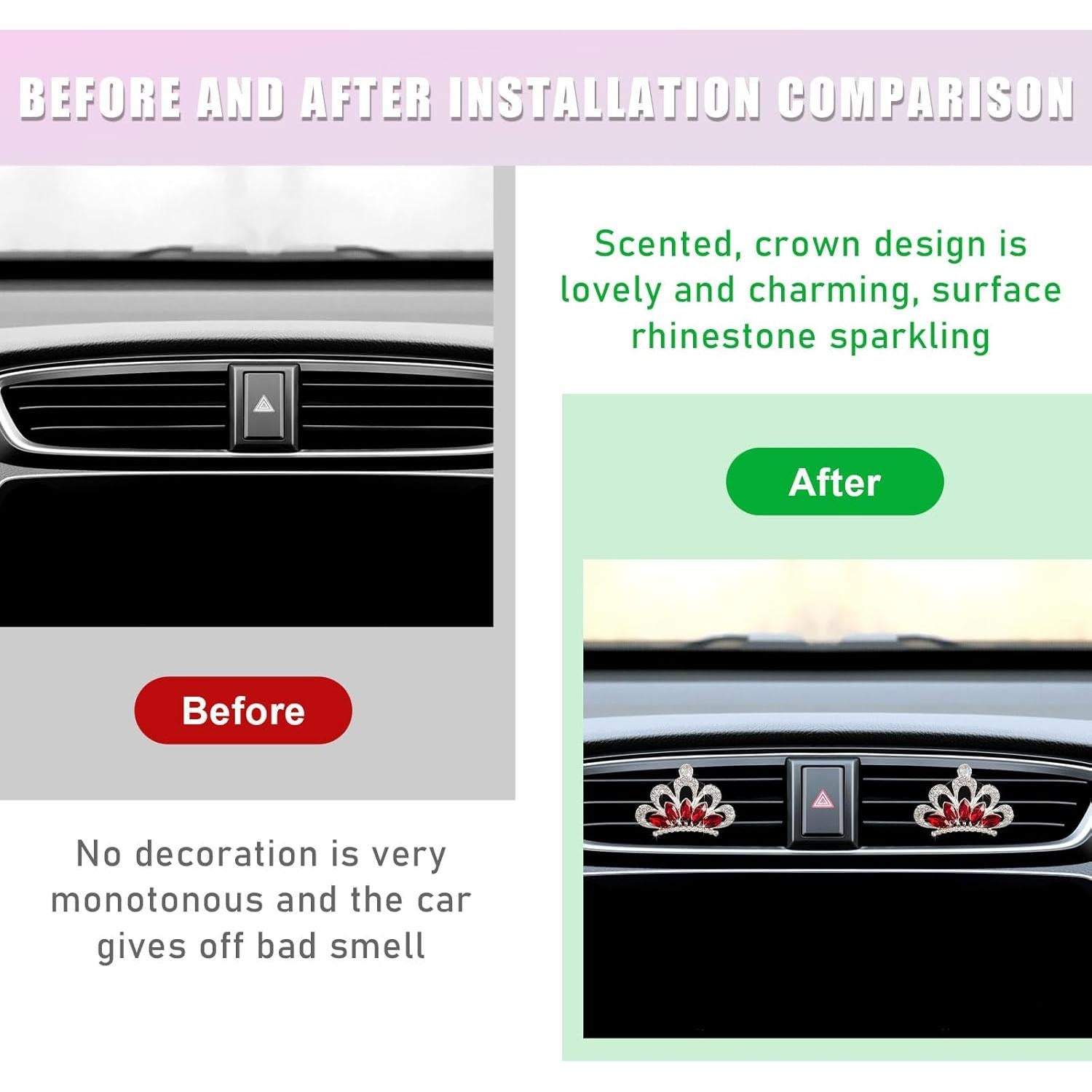 Clips de Ventilación de Aire Augeny 2 PCS Corona Rojo