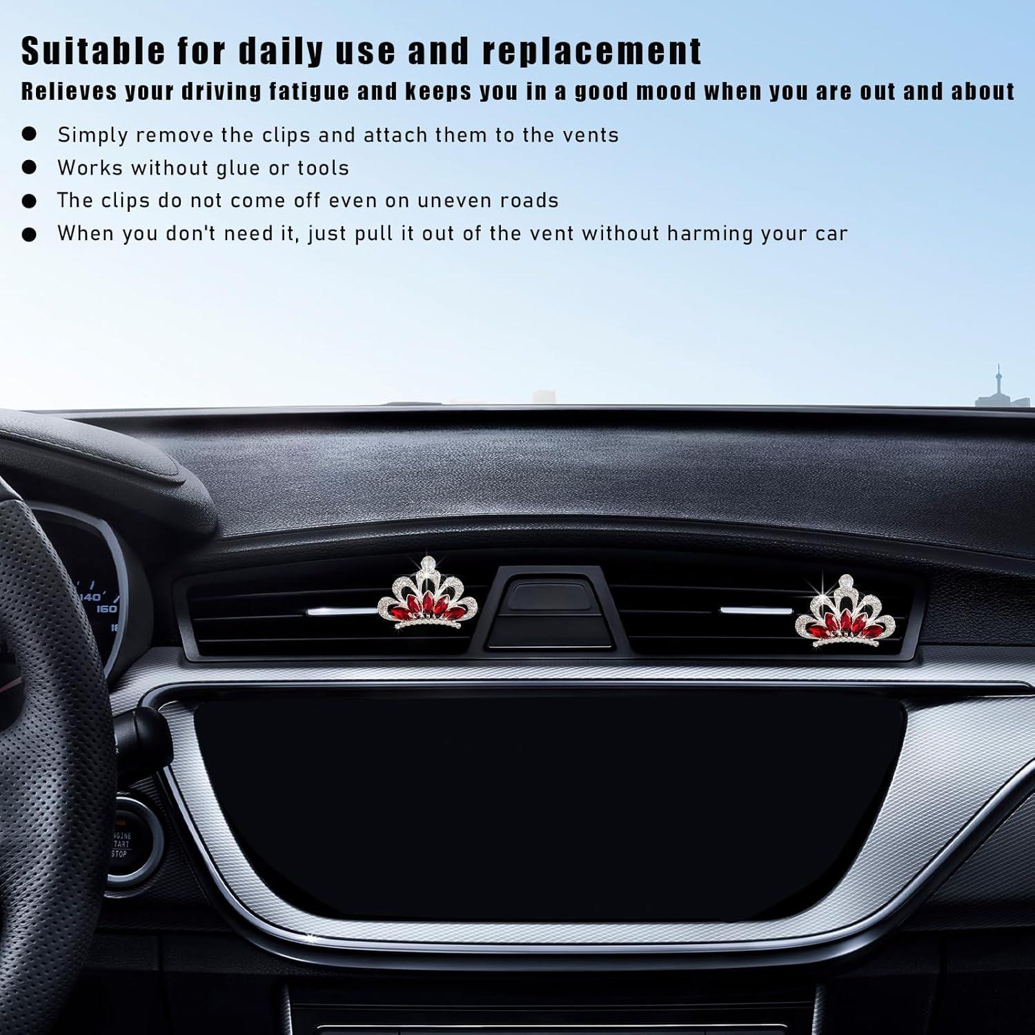 Clips de Ventilación de Aire Augeny 2 PCS Corona Rojo