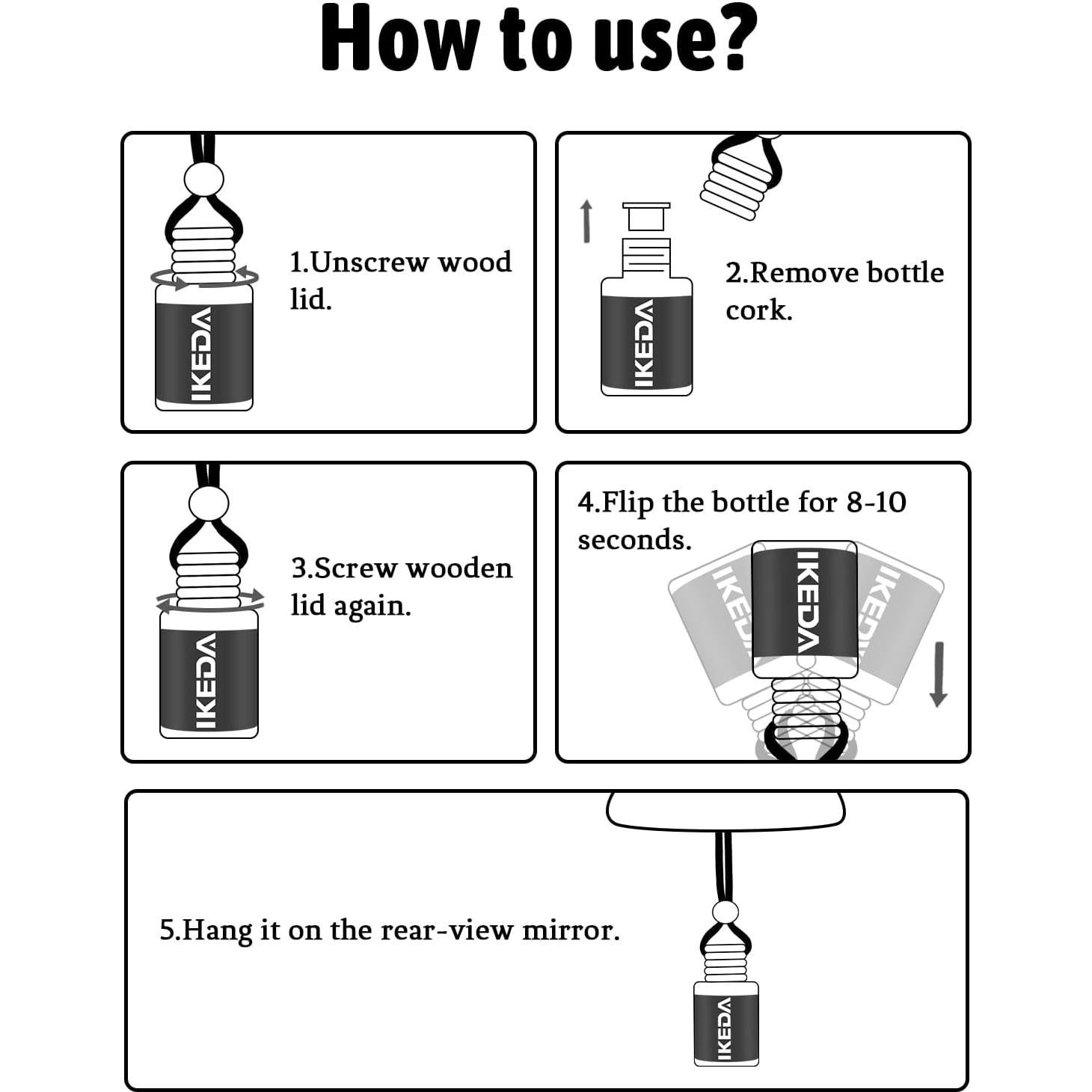 Ambientador de Auto IKEDA Vainilla 10ml, Fragancia Duradera