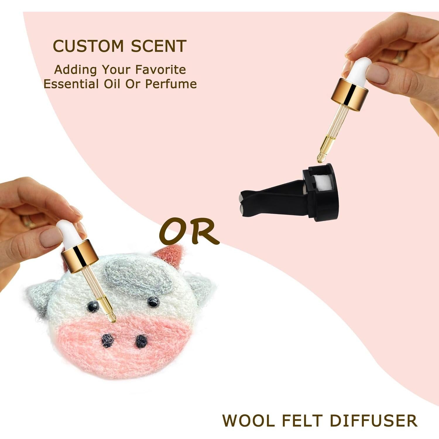 Clip de Ventilación de Coche ORIESSE Vaca Lindo Difusor Aromático