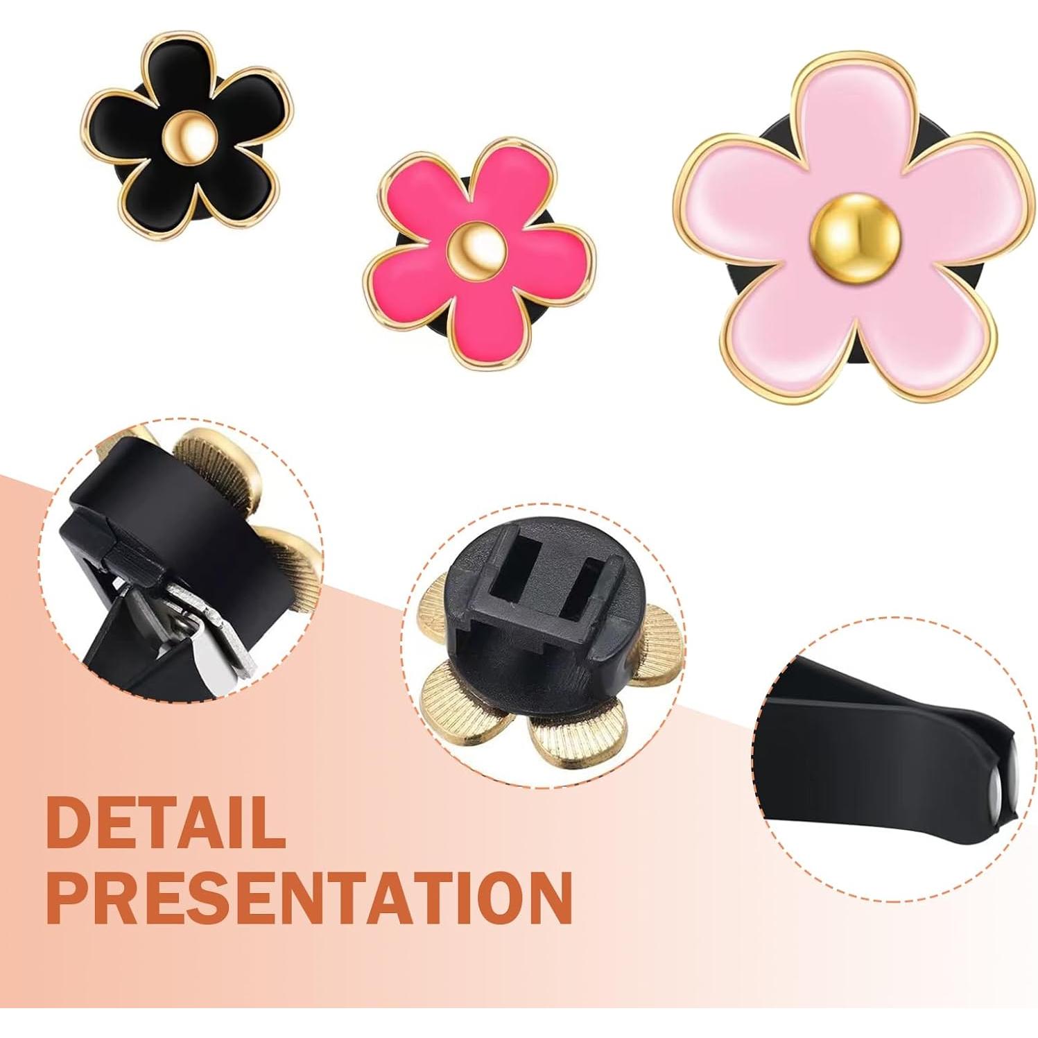 Clip de Ventilación de Aire para Auto Zikefest 6PCS - Flores Coloridas