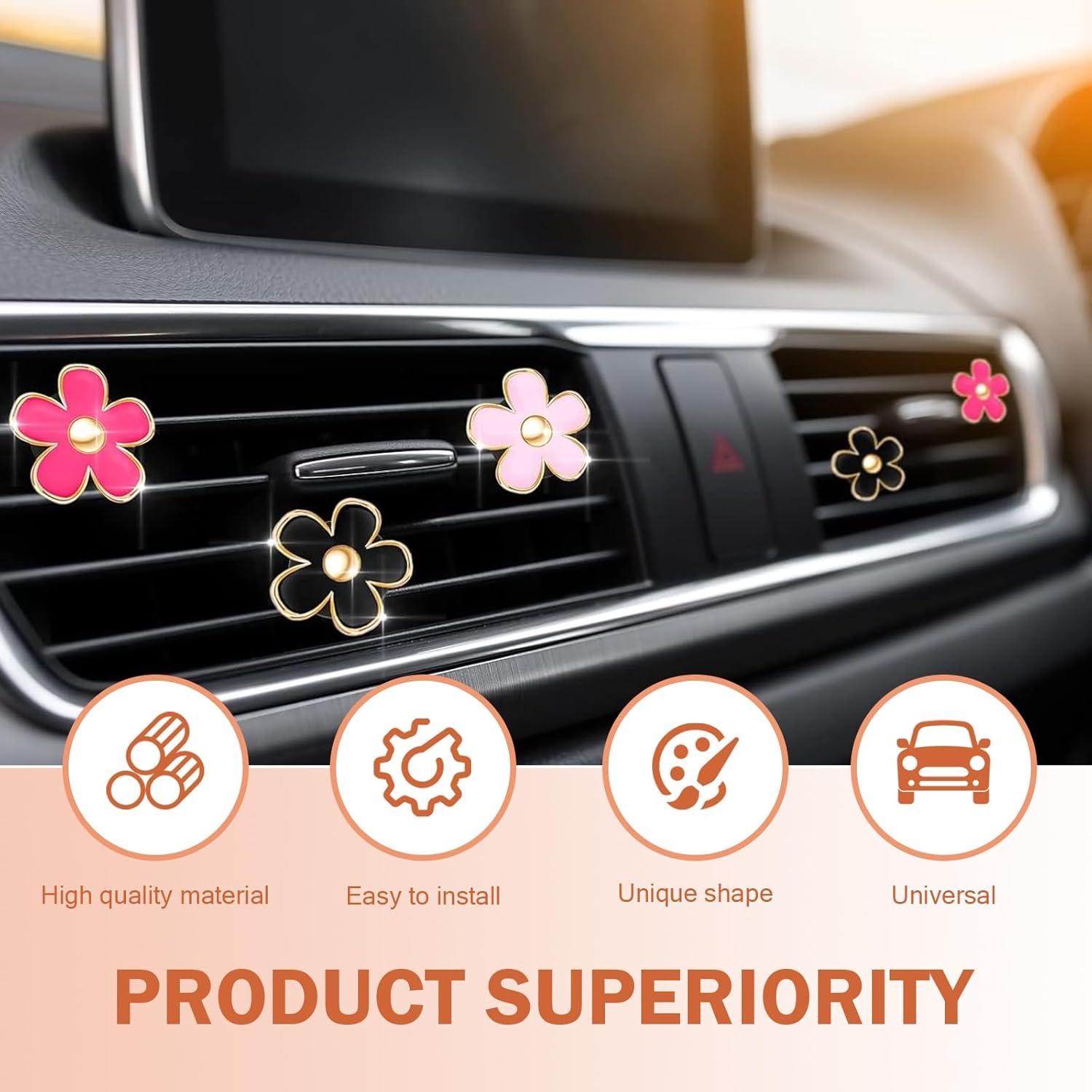 Clip de Ventilación de Aire para Auto Zikefest 6PCS - Flores Coloridas