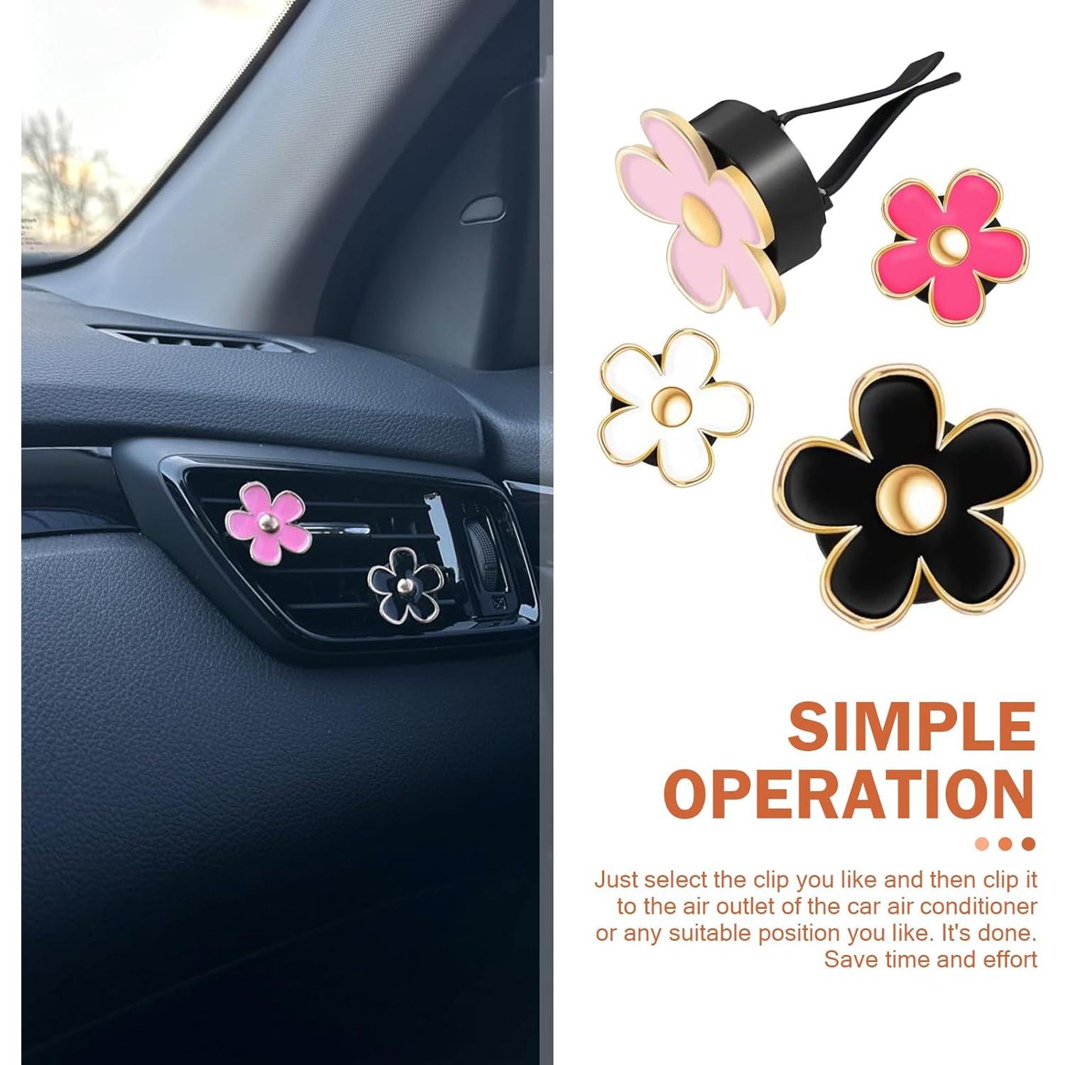 Clip de Ventilación de Aire para Auto Zikefest 6PCS - Flores Coloridas