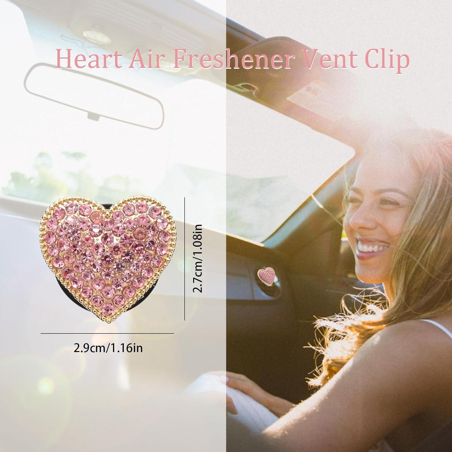 Clip de Ventilación de Corazón Rosa ORIESSE 2pcs Decoración Auto