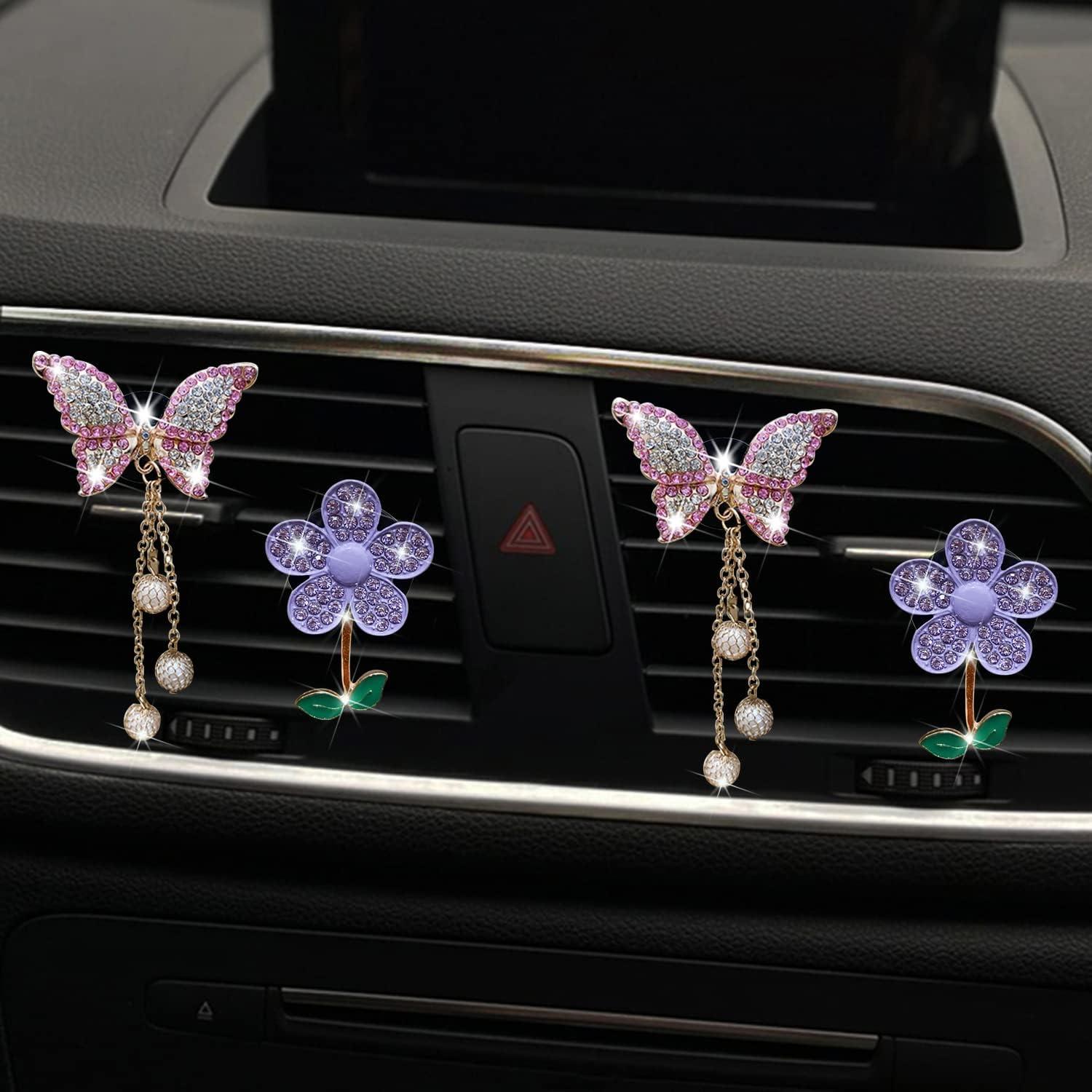 Clip de Ventilación de Auto Gowxs Mariposa Brillante 4 Pcs