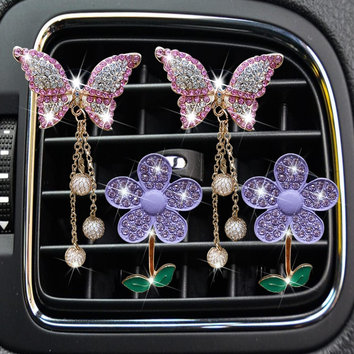 Clip de Ventilación de Auto Gowxs Mariposa Brillante 4 Pcs
