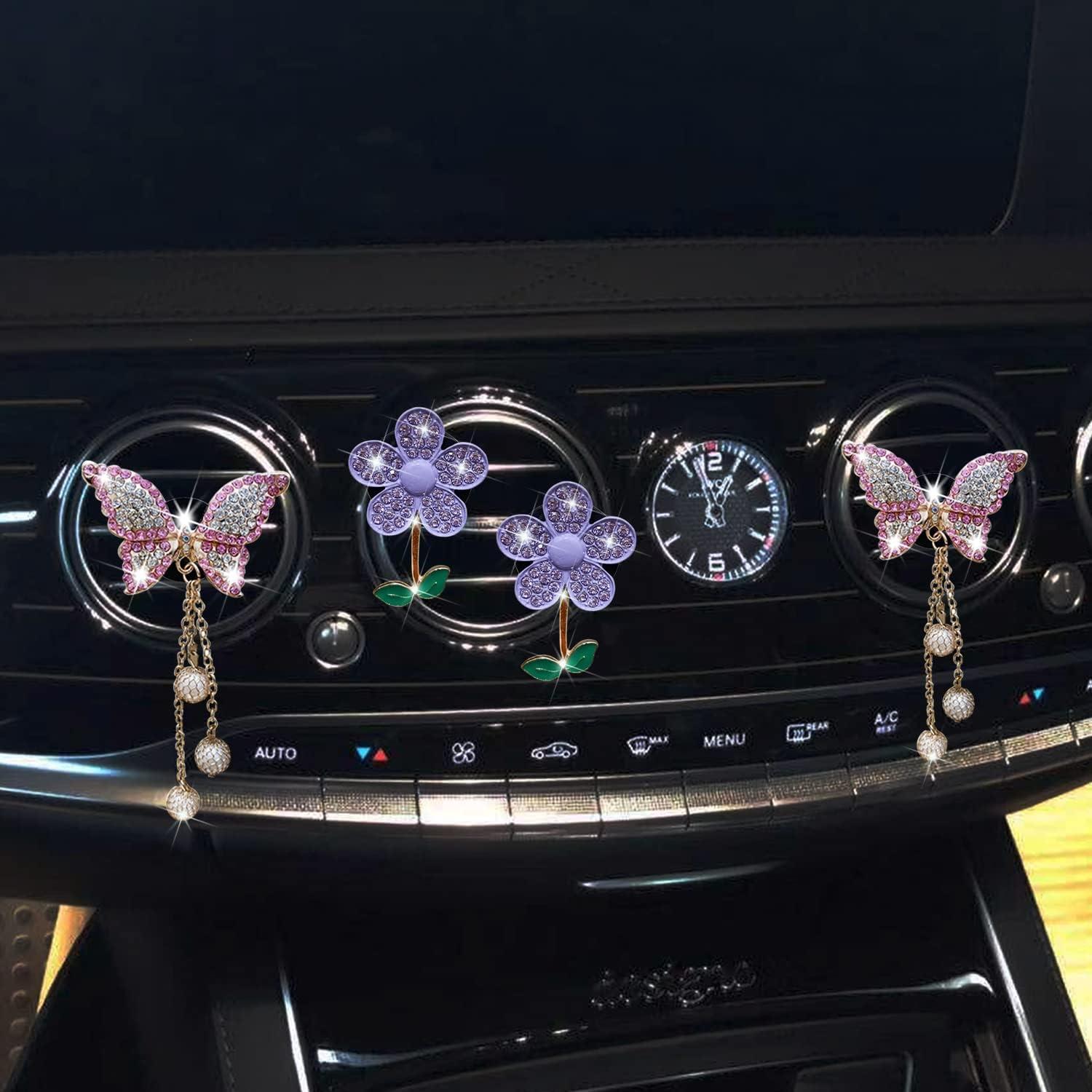 Clip de Ventilación de Auto Gowxs Mariposa Brillante 4 Pcs