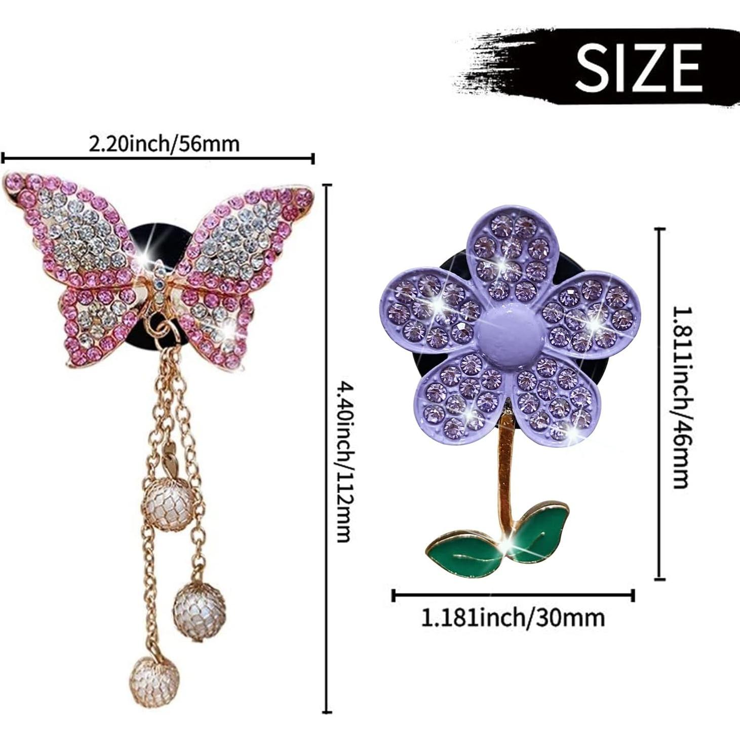 Clip de Ventilación de Auto Gowxs Mariposa Brillante 4 Pcs