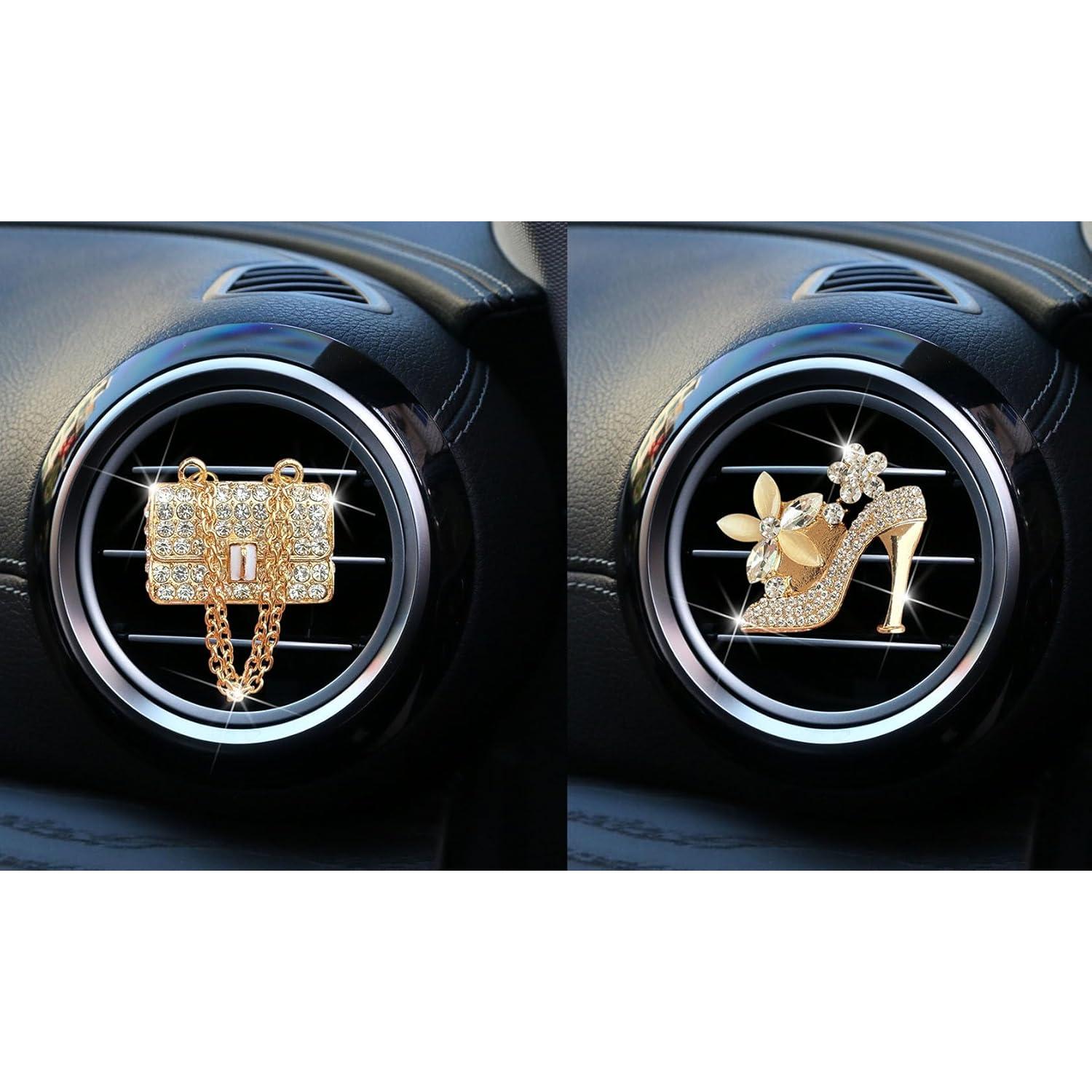 Ambientador de coche TZnyly tacones altos dorados decorativo