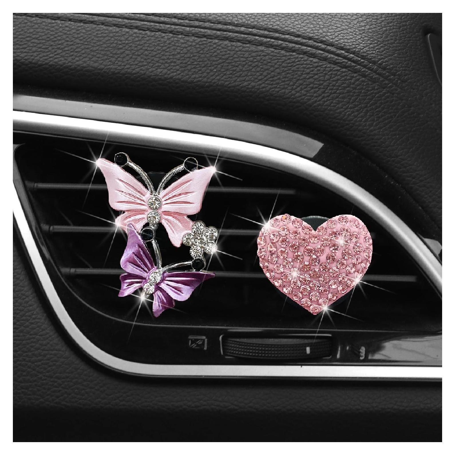 Clips de Ventilación para Auto Myuiao - 2 Pcs Mariposa y Corazón