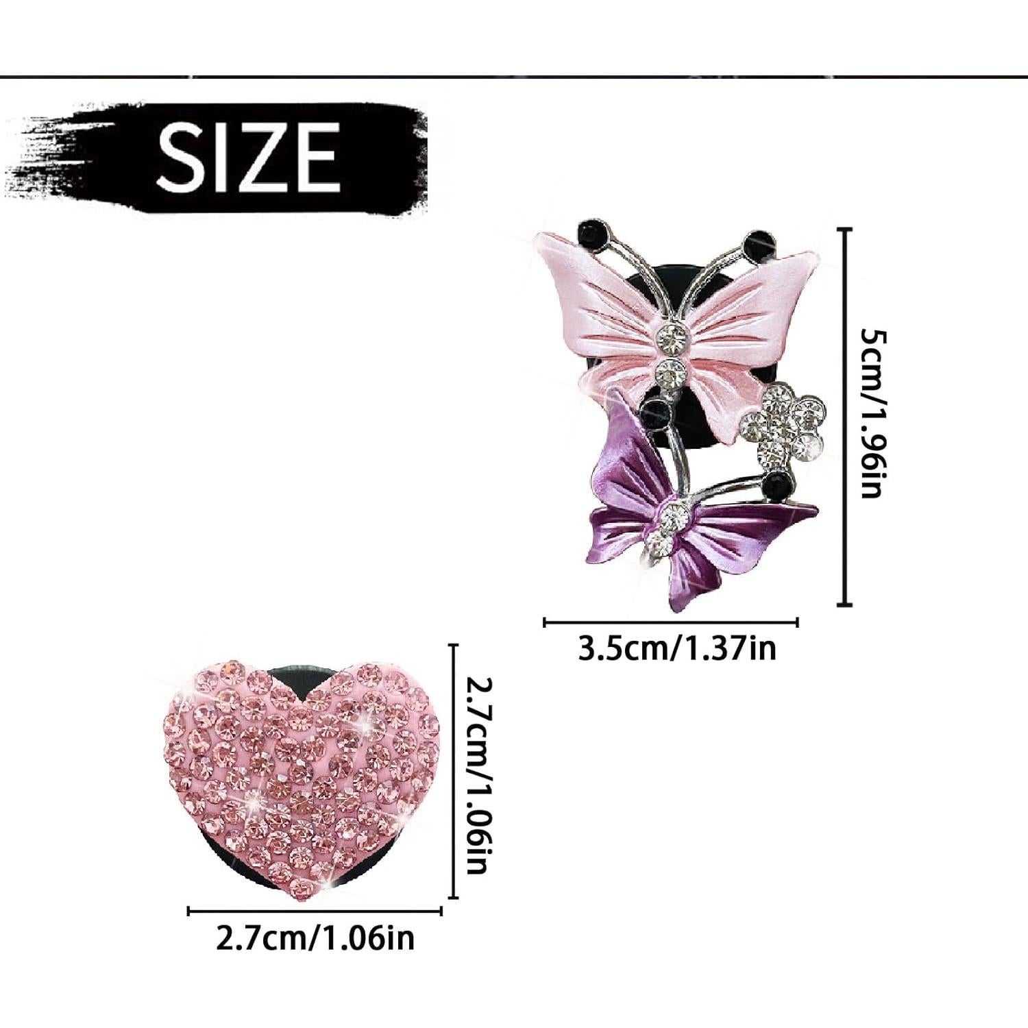 Clips de Ventilación para Auto Myuiao - 2 Pcs Mariposa y Corazón