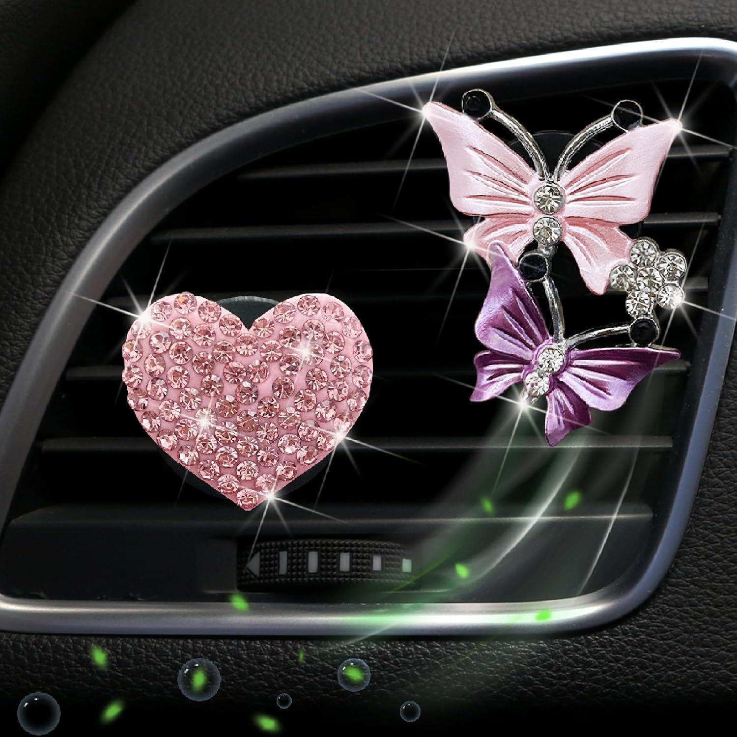 Clips de Ventilación para Auto Myuiao - 2 Pcs Mariposa y Corazón