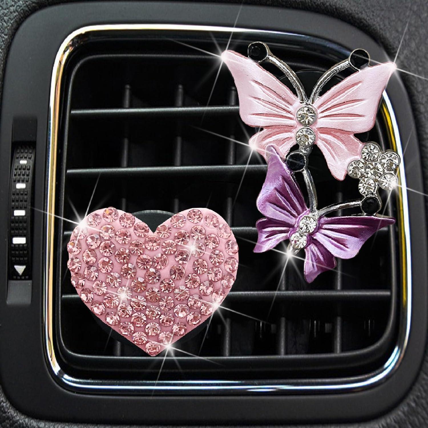 Clips de Ventilación para Auto Myuiao - 2 Pcs Mariposa y Corazón