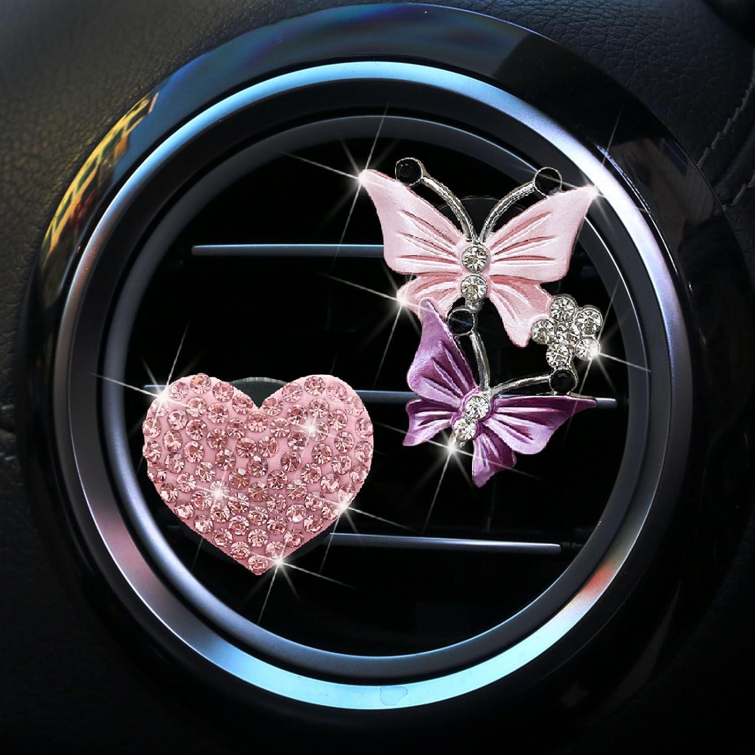 Clips de Ventilación para Auto Myuiao - 2 Pcs Mariposa y Corazón