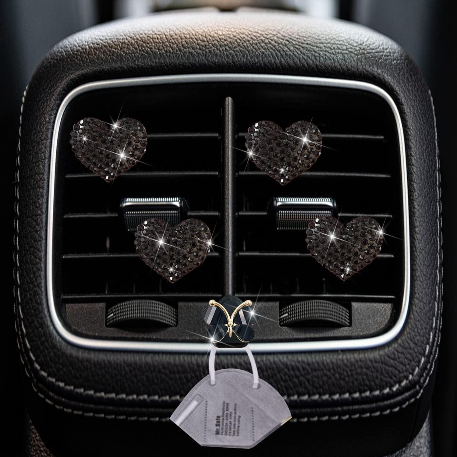 Juego de 4 Clips de Ventilación en Forma de Corazón Negro DPWOUM