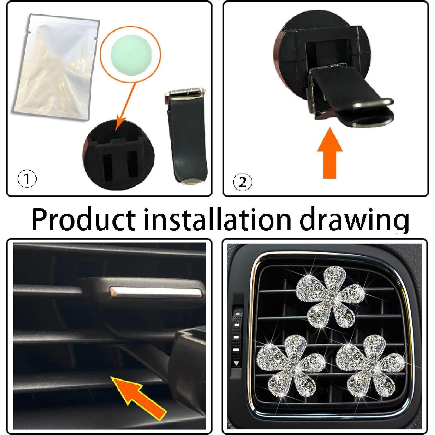 3 Clips de Ventilación de Aire Margarita Myuiao Plateados