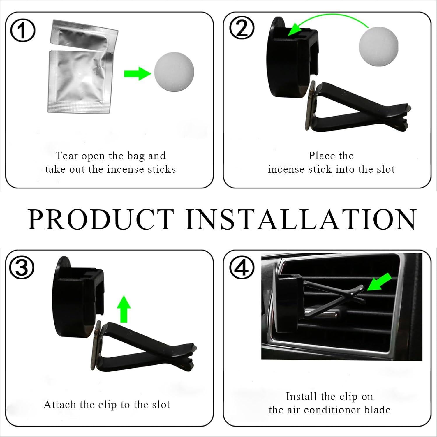 Clips de Ventilación de Coche Brillantes Yourkar 2 PCS Blanco