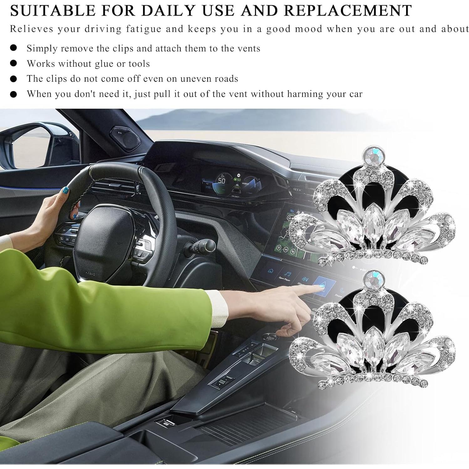 Clips de Ventilación de Coche Brillantes Yourkar 2 PCS Blanco