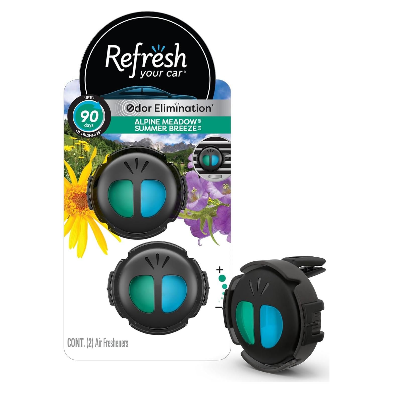 Mini Difusores de Aire Refresca Tu Auto 2 Piezas Prados Alpinos Brisa de Verano