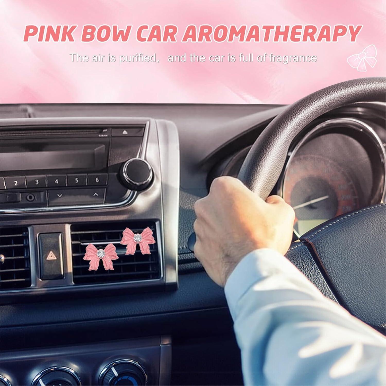 Set 8 Clips Ambientador de Coche Zmoso Lazo Rosa Aroma Limón