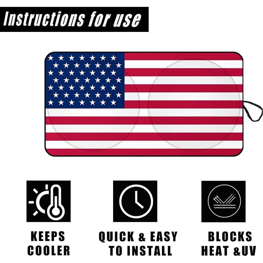 Protector Solar para Parabrisas Ziciner 162.5 x 86.4 cm Bandera USA