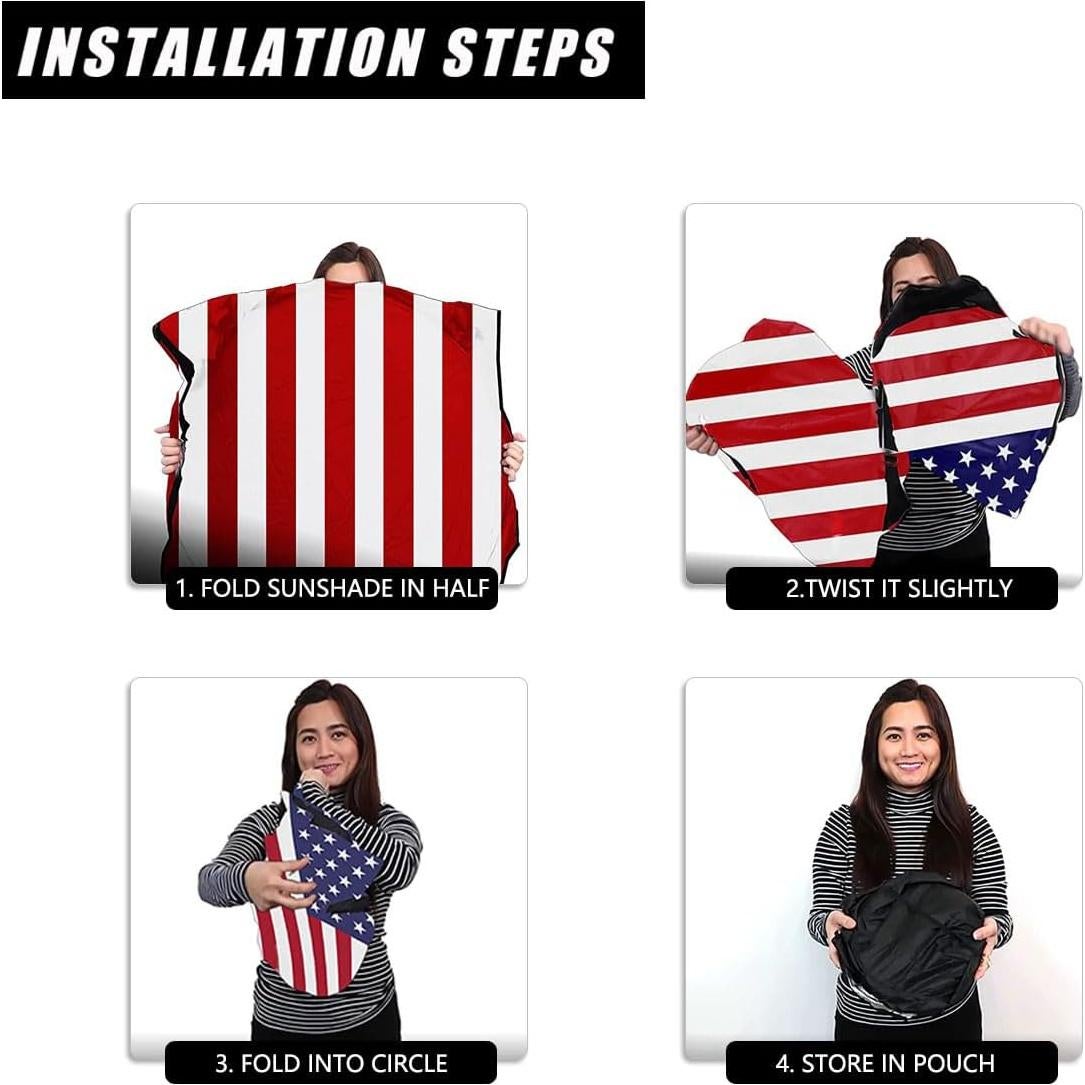 Protector Solar para Parabrisas Ziciner 162.5 x 86.4 cm Bandera USA