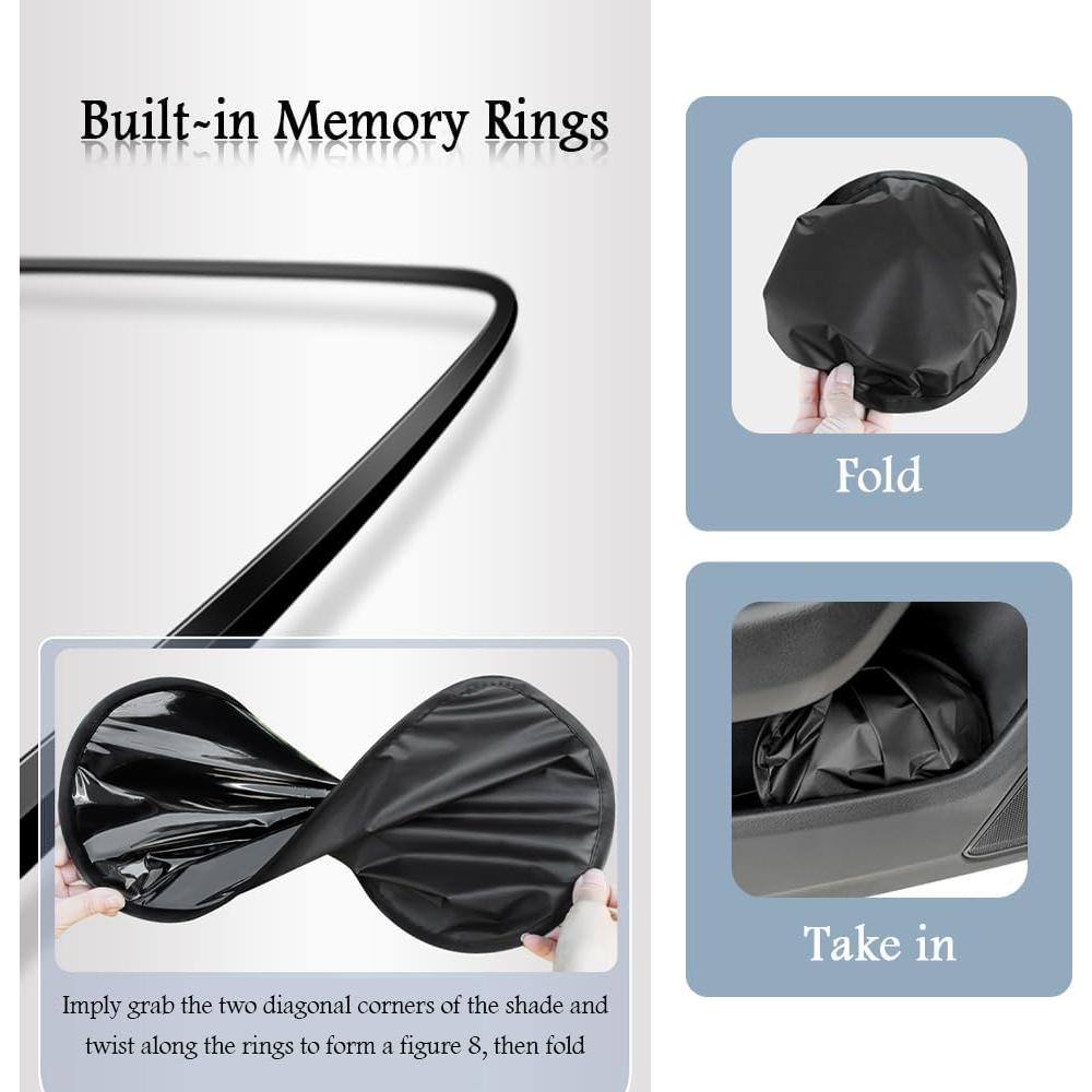 Sombrillas para Ventanas Traseras de Coche YGDMD 43.5x35.2 cm 2PCS