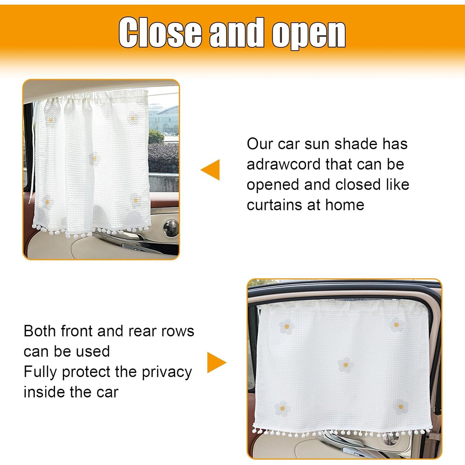 Cortina de Sombra DUSCOKE para Ventana de Auto 69x50cm Flores