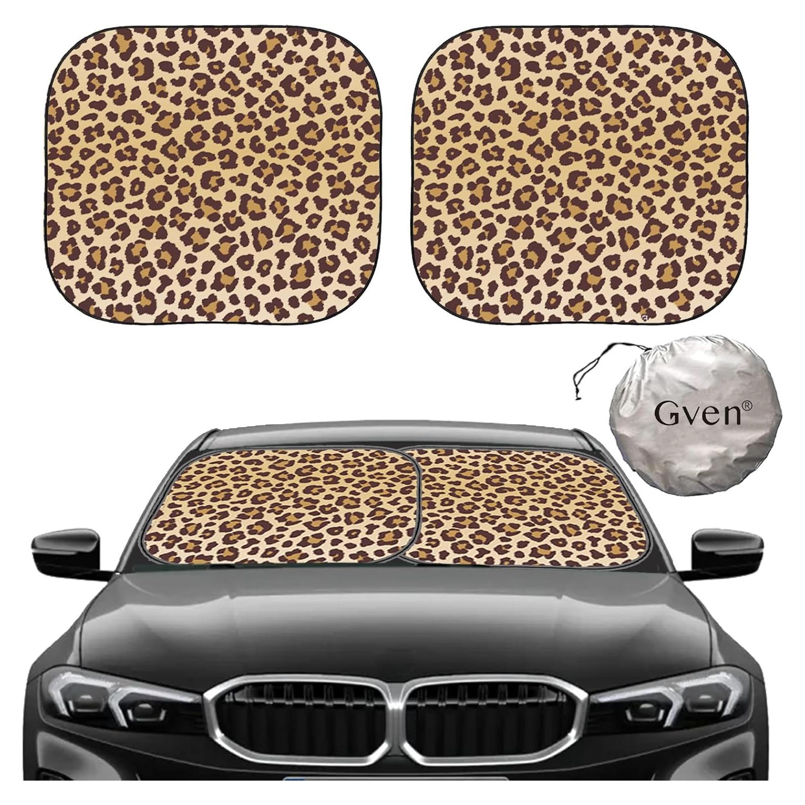 Gven Parasol para Parabrisas Leopardo 2pcs UV 2025 73.66x59.69cm