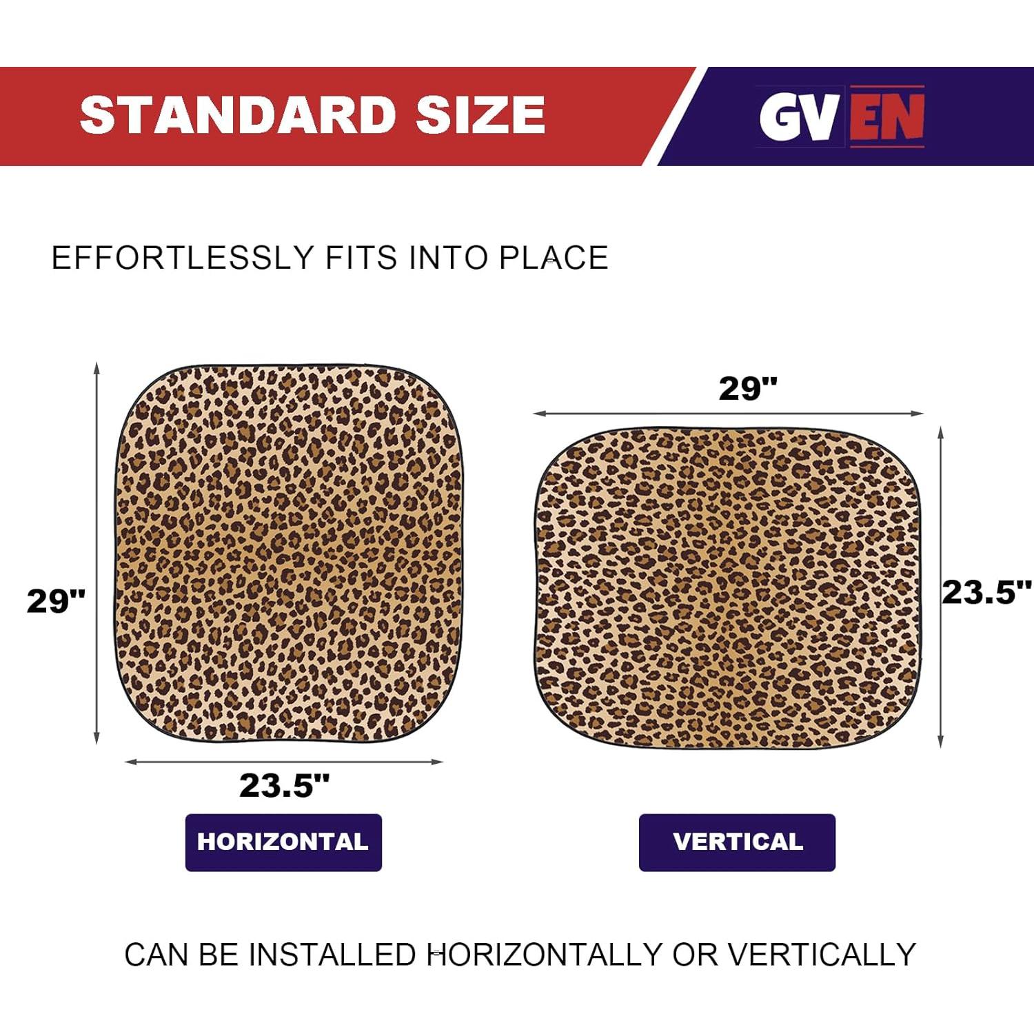 Gven Parasol para Parabrisas Leopardo 2pcs UV 2025 73.66x59.69cm