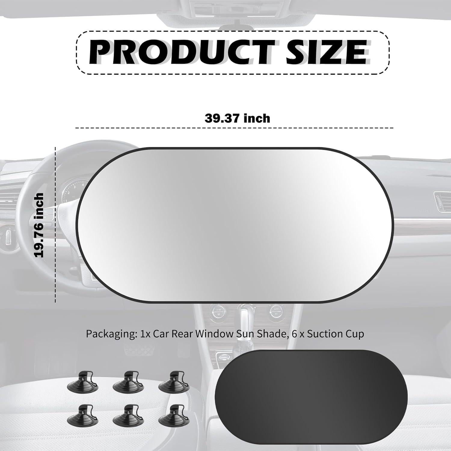 Sombrilla Trasera para Coche Carleef 100x50 cm con Ventosas