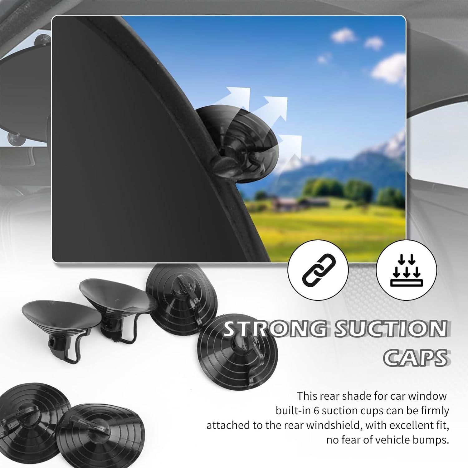 Sombrilla Trasera para Coche Carleef 100x50 cm con Ventosas