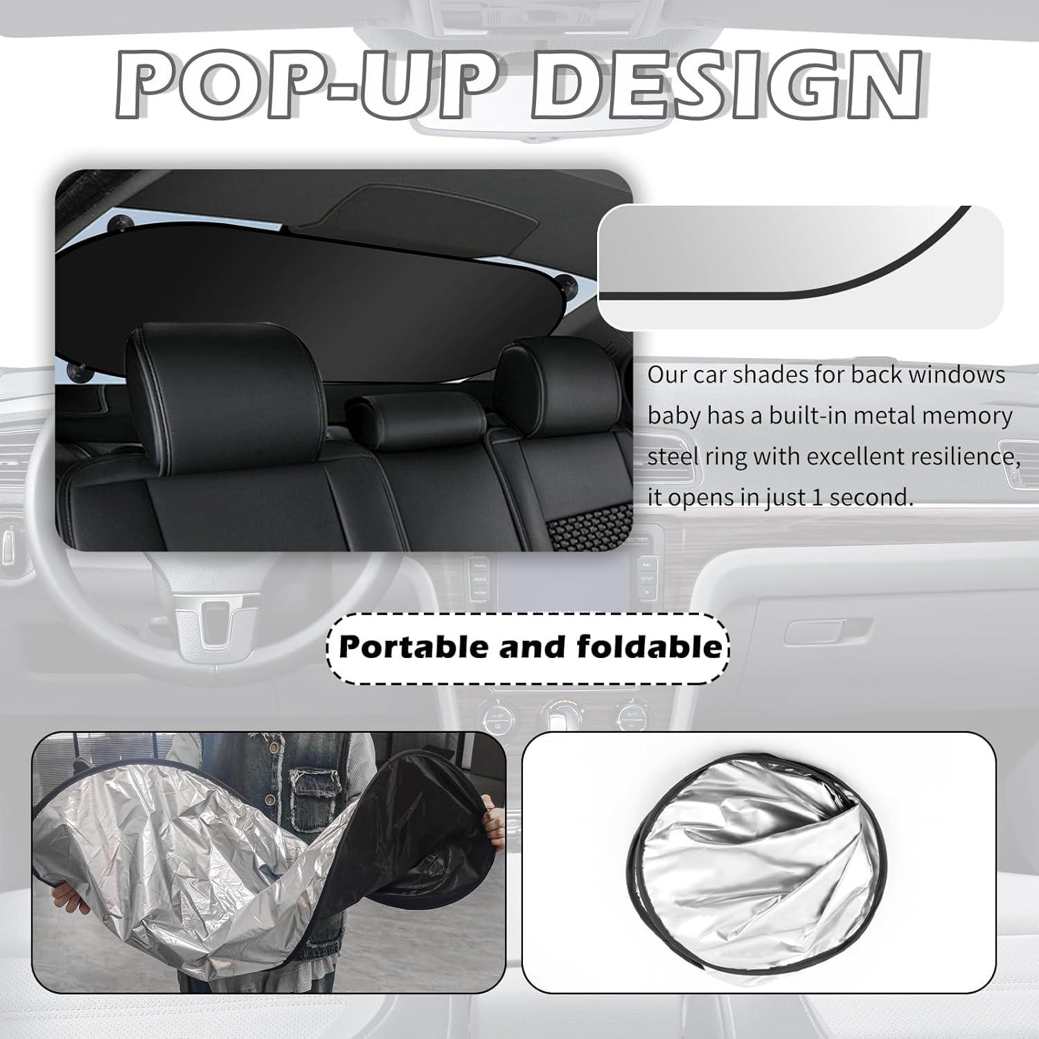 Sombrilla Trasera para Coche Carleef 100x50 cm con Ventosas