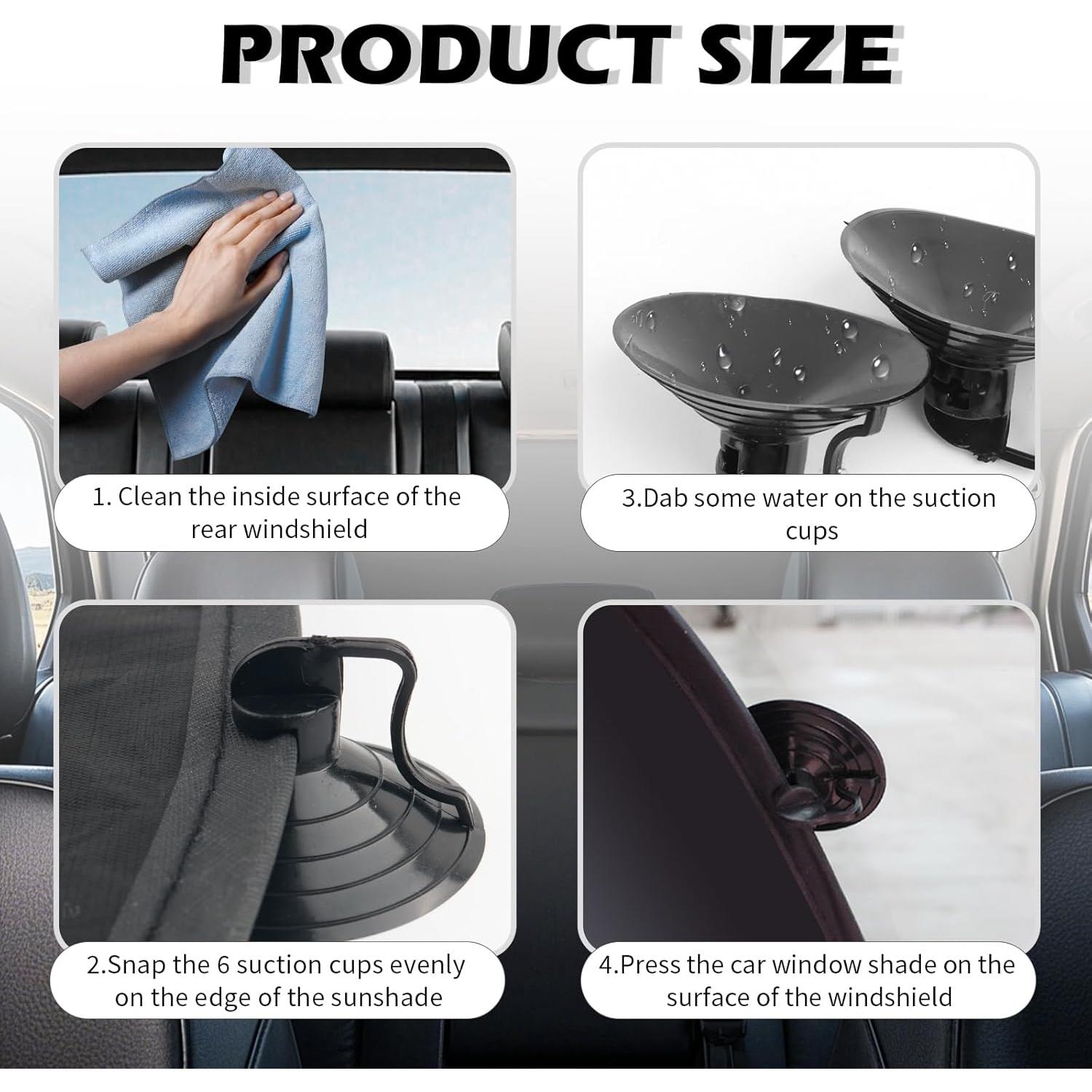 Sombrilla Trasera para Coche Carleef 100x50 cm con Ventosas