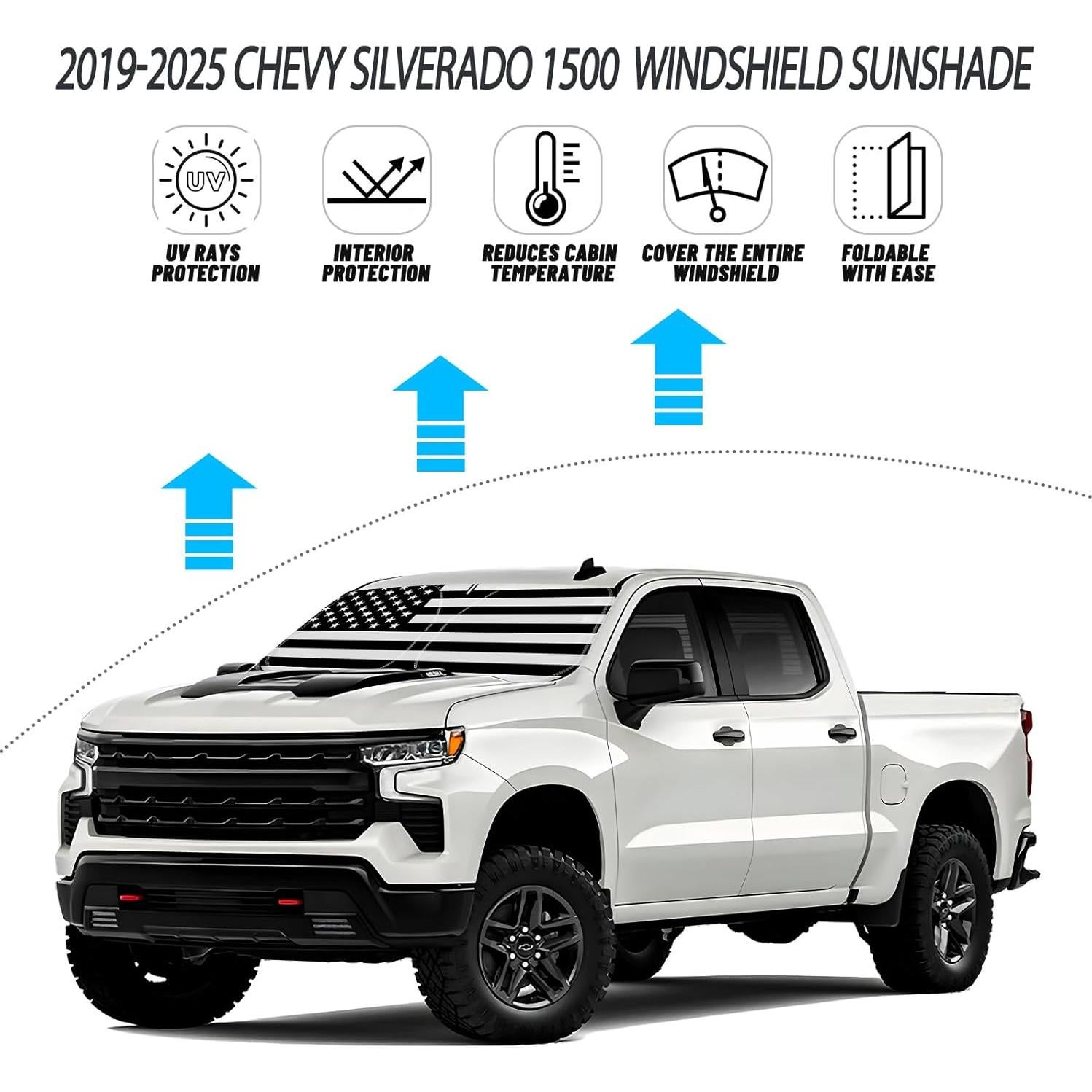 Protector Solar D-Lumina para Parabrisas Chevy Silverado 2019-2025
