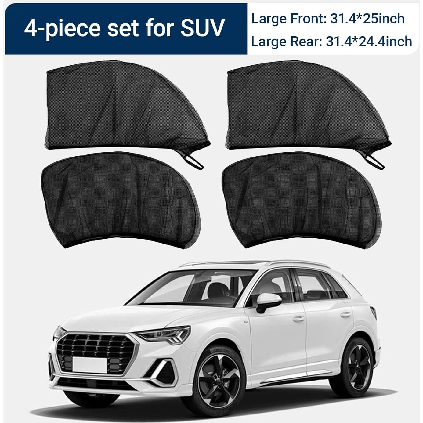 Cubierta de Sombra para Ventana de Auto YYTQP 4 PCS Malla Transpirable