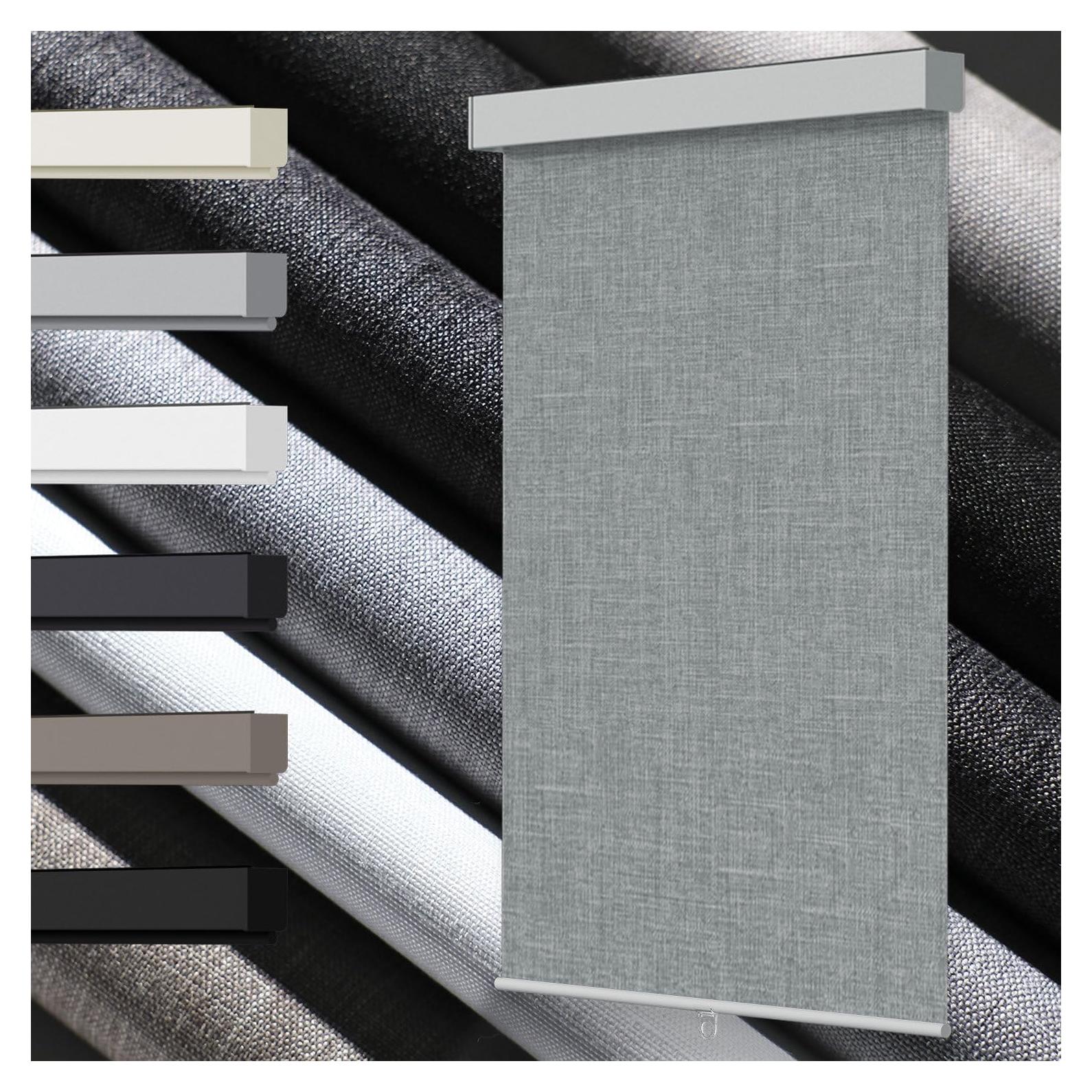 Blackout Roller Shades, Free-Srop Cordless Roller Blinds for Windows, Thermal Insulated Fabric Window Shades UV Protection for Home, Office, Bedroom, Door, Grey, 36" W x 72" H