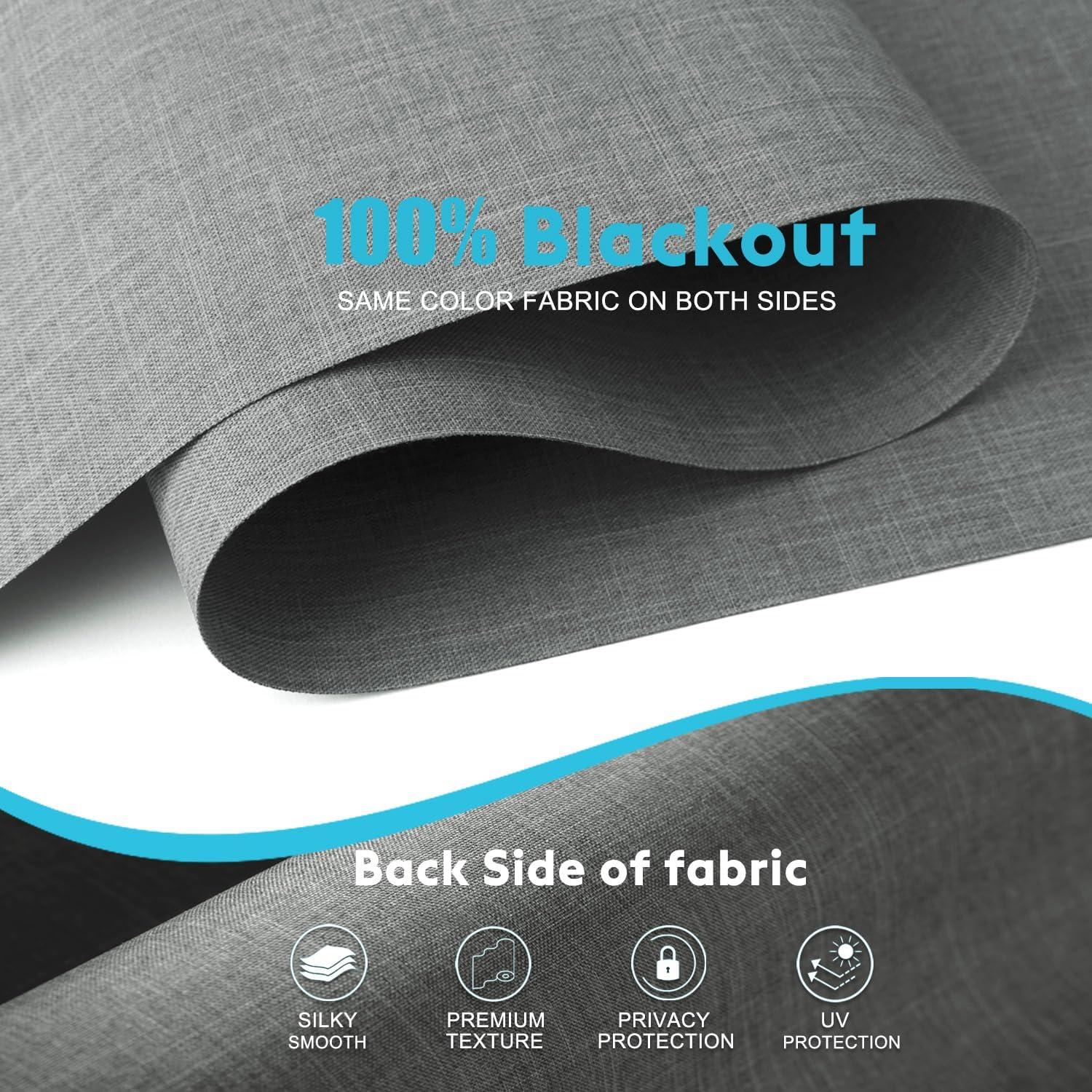 Blackout Roller Shades, Free-Srop Cordless Roller Blinds for Windows, Thermal Insulated Fabric Window Shades UV Protection for Home, Office, Bedroom, Door, Grey, 36" W x 72" H