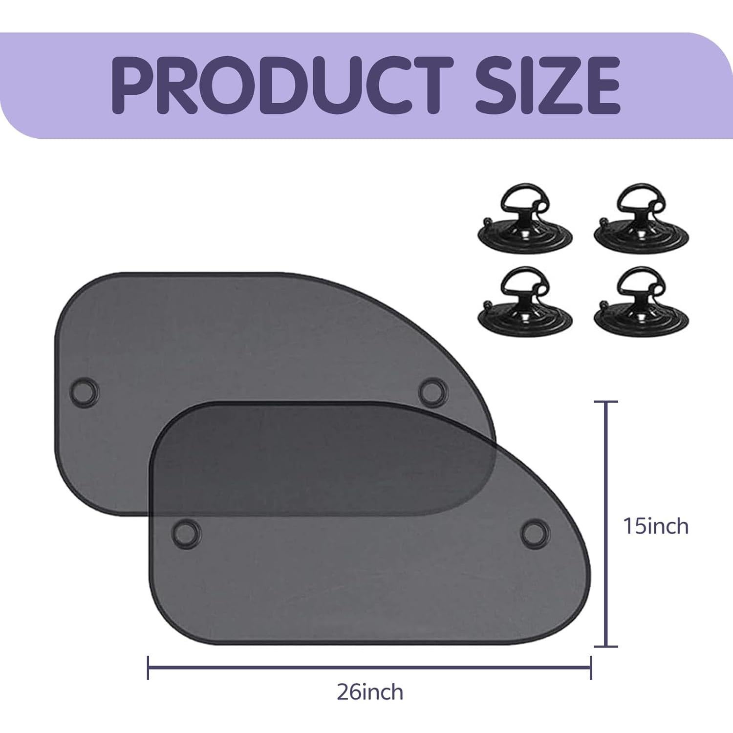 Cortinas Solares para Ventanas Laterales de Auto GRANDI 64.8x37.8cm