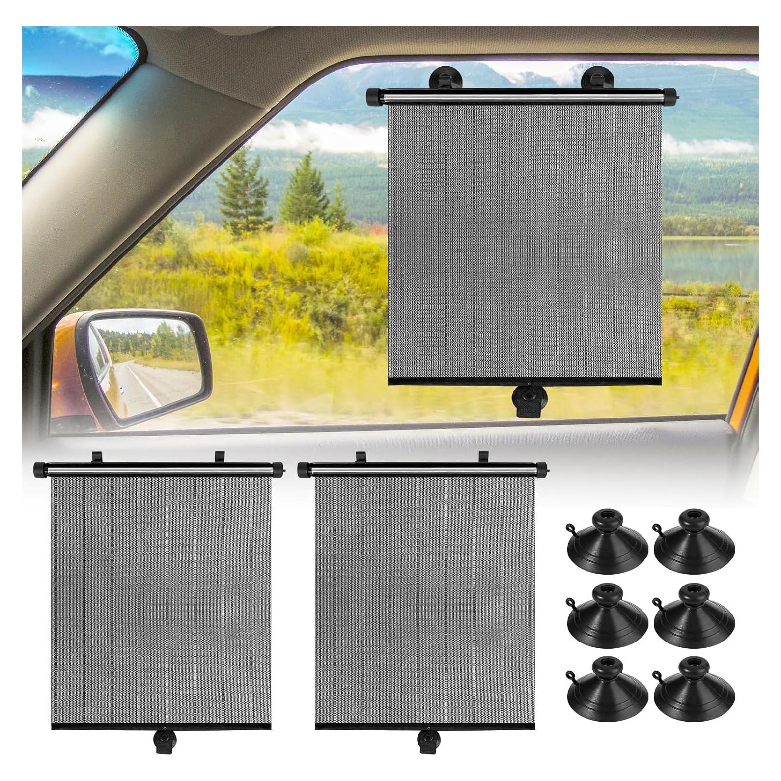 Sombrillas Retráctiles para Ventanas de Auto BQMEZRNUS 38x46 cm