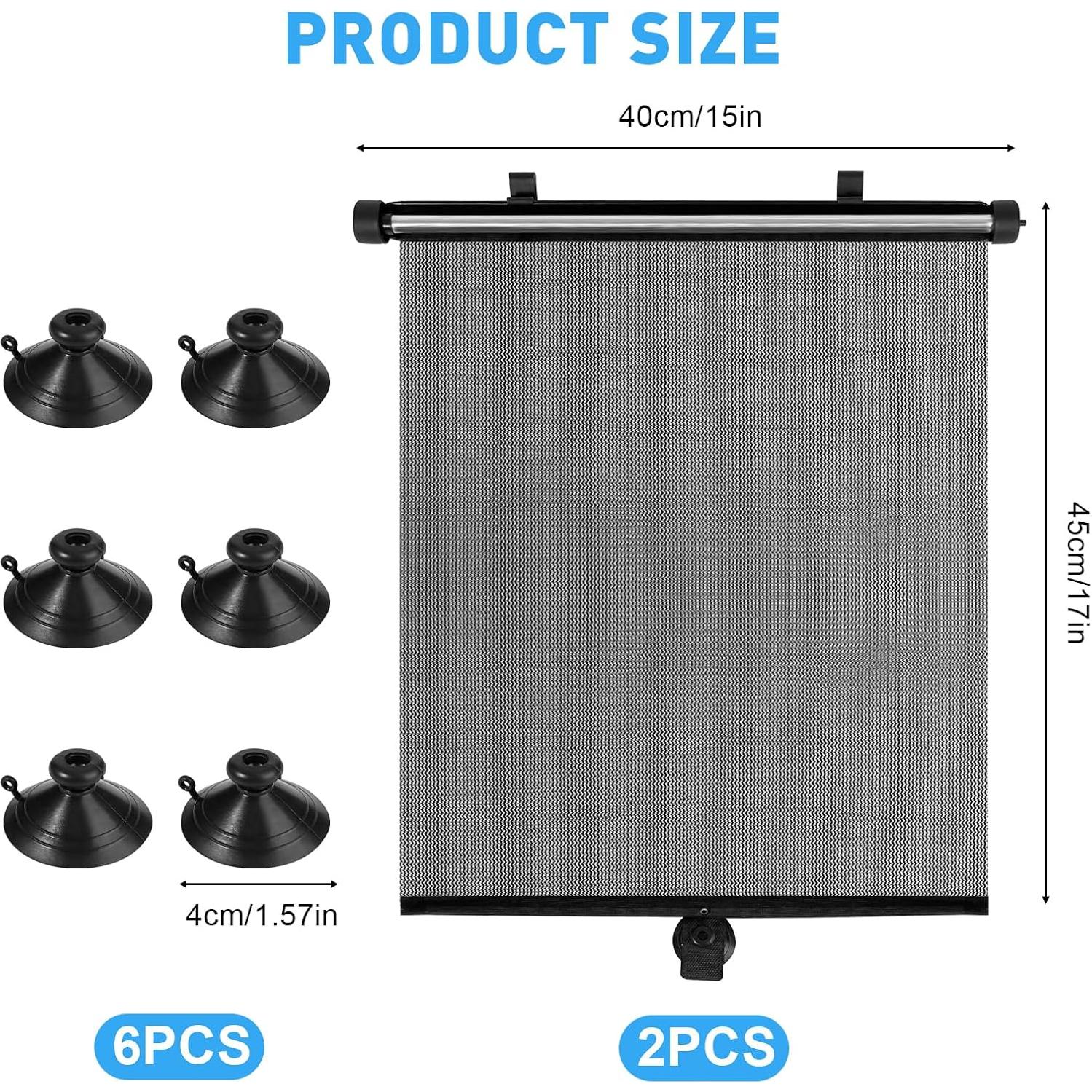 Sombrillas Retráctiles para Ventanas de Auto BQMEZRNUS 38x46 cm