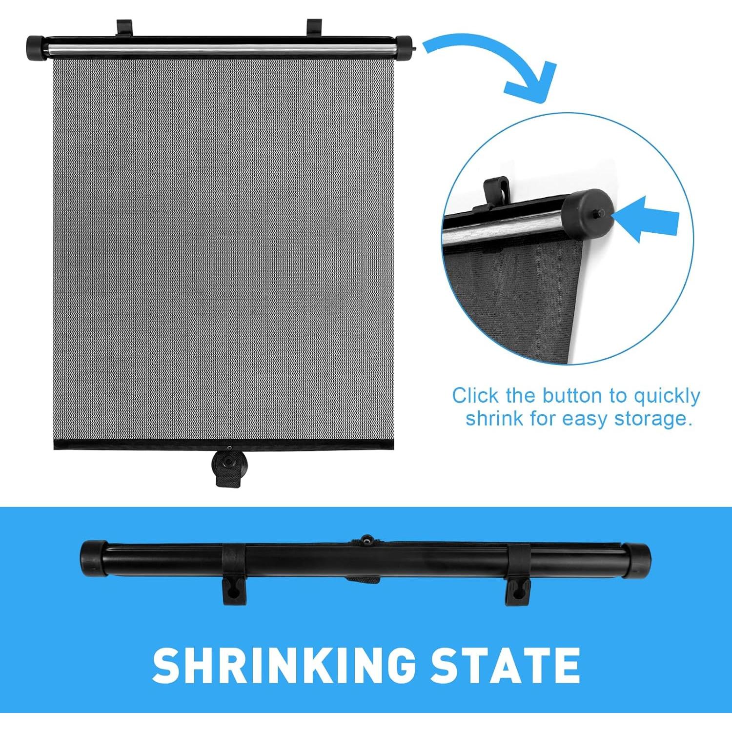 Sombrillas Retráctiles para Ventanas de Auto BQMEZRNUS 38x46 cm