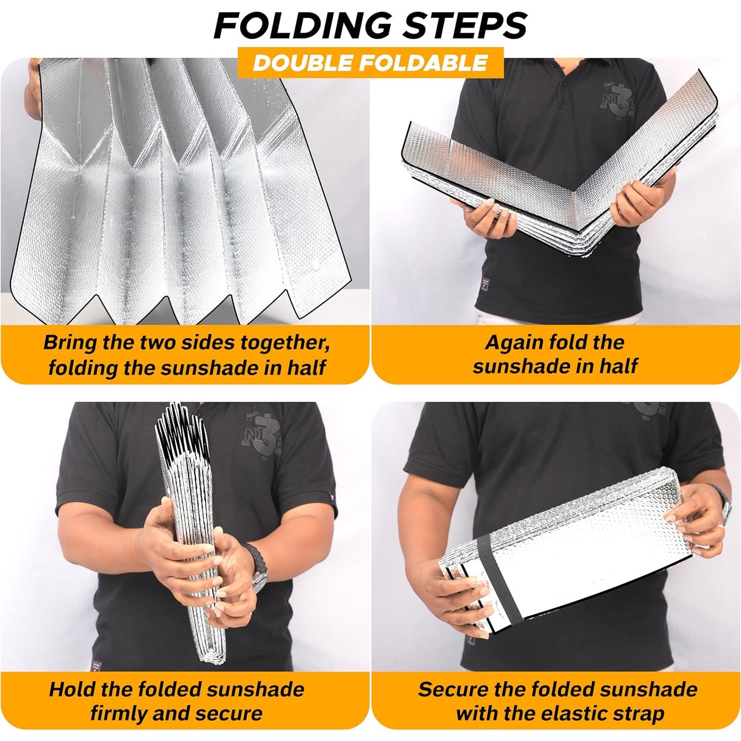 Sombra de Parabrisas Plegable EcoNour Grande Plata UV 98%