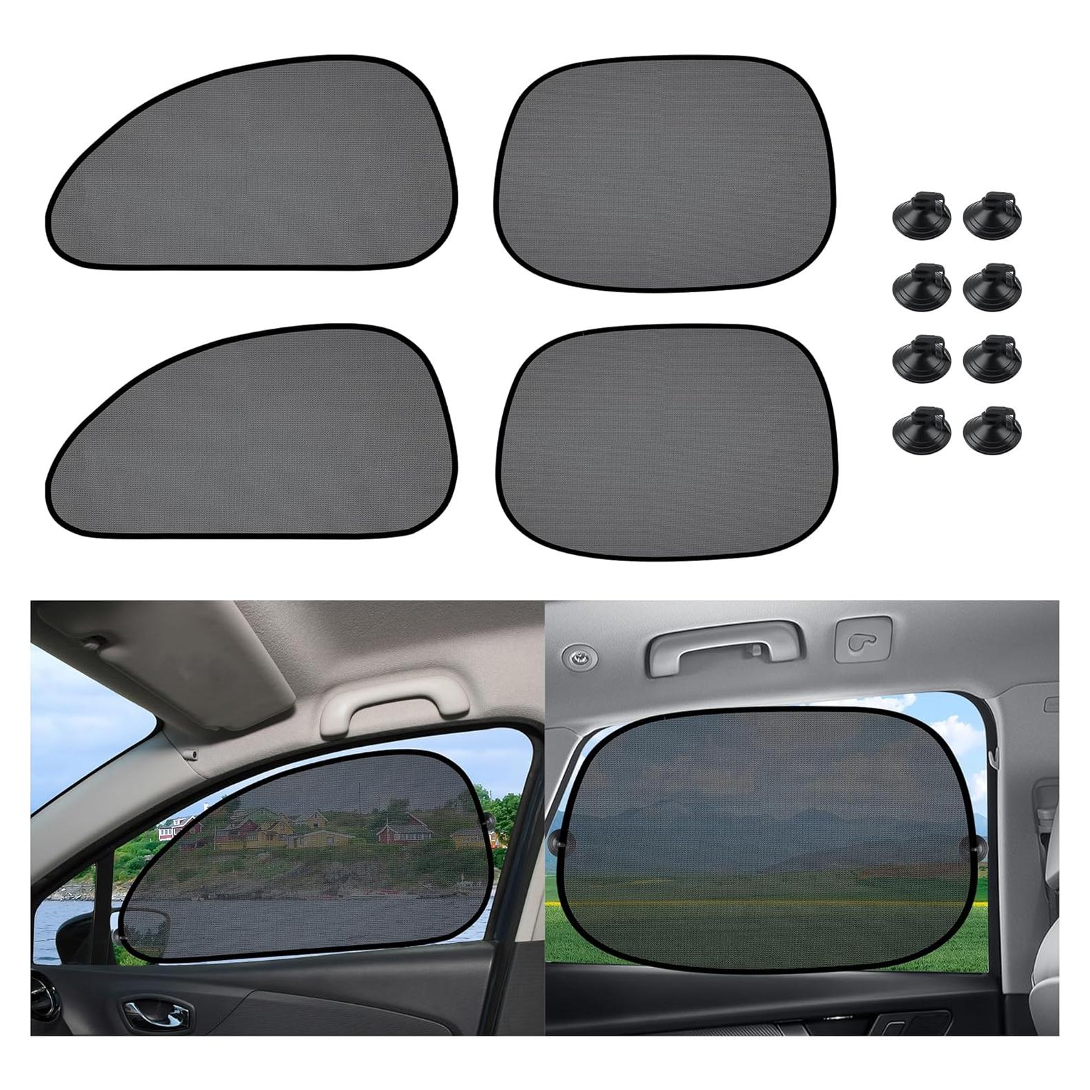 4 Sombrillas Plegables para Ventanas de Coche Stacool - Protección Solar