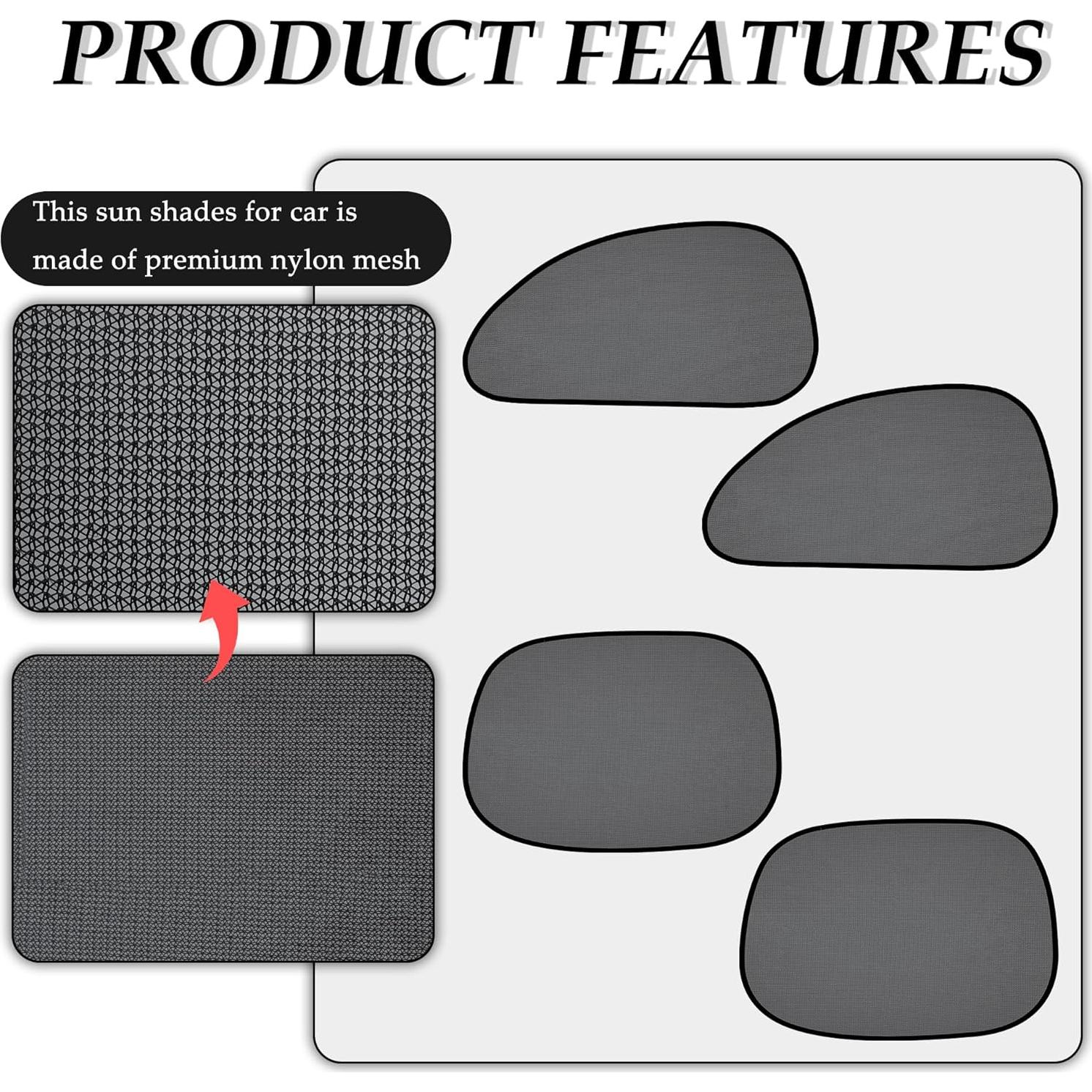 4 Sombrillas Plegables para Ventanas de Coche Stacool - Protección Solar