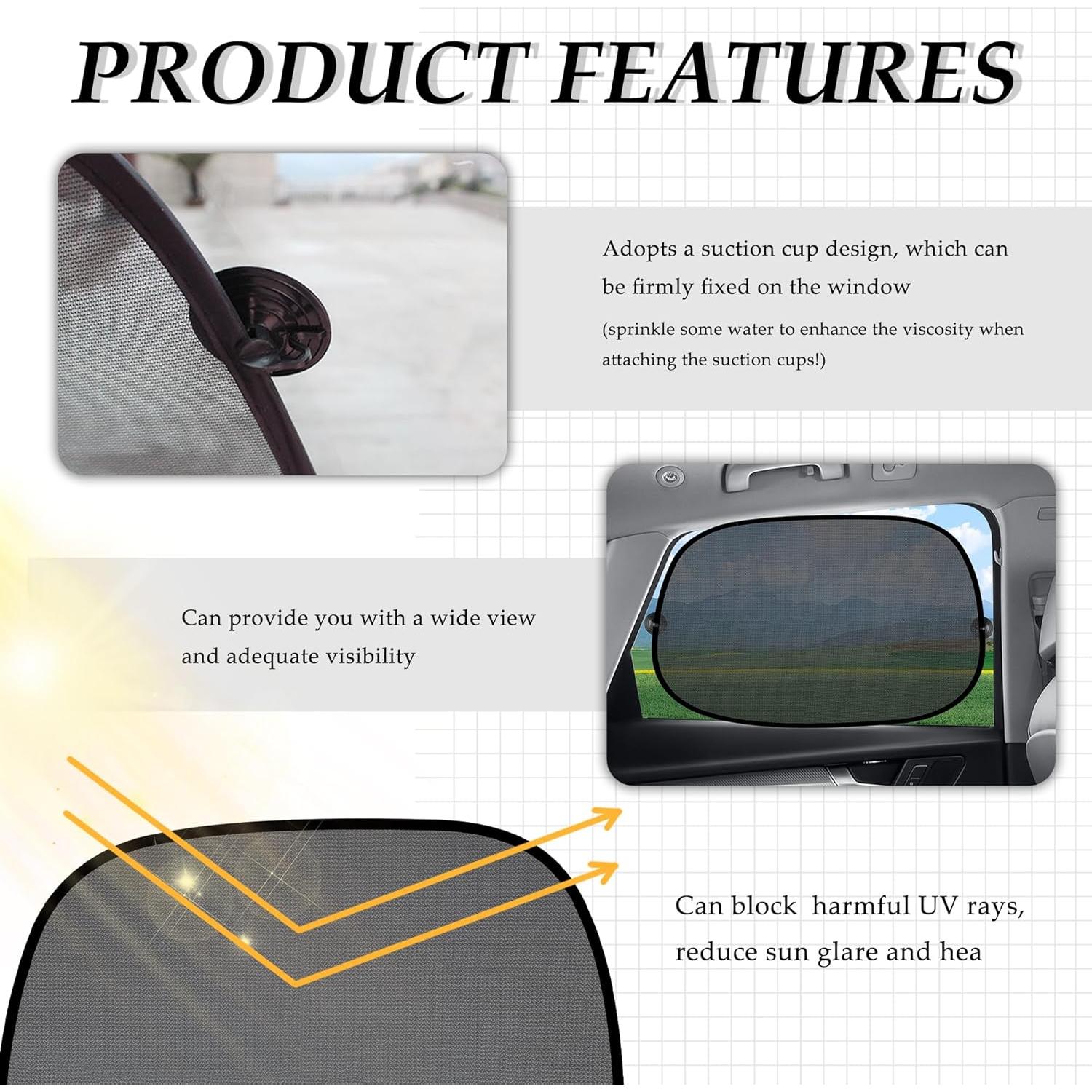 4 Sombrillas Plegables para Ventanas de Coche Stacool - Protección Solar