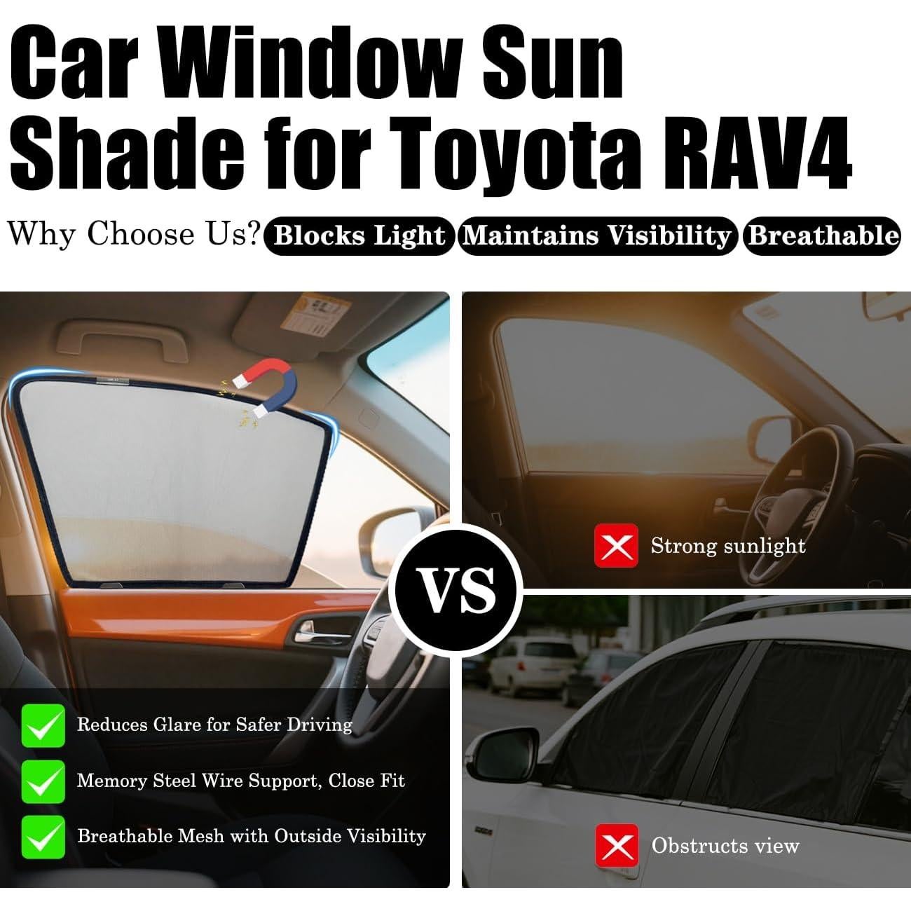 Protector Solar Ventana Auto ROMASO Toyota RAV4 2020-2025