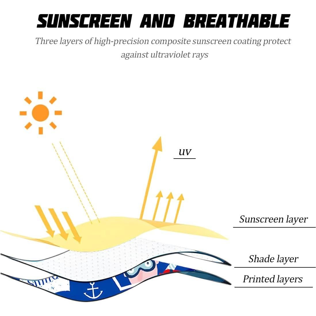 Cortina Solar para Auto Sandfren 70x50cm Patrón Caricatura
