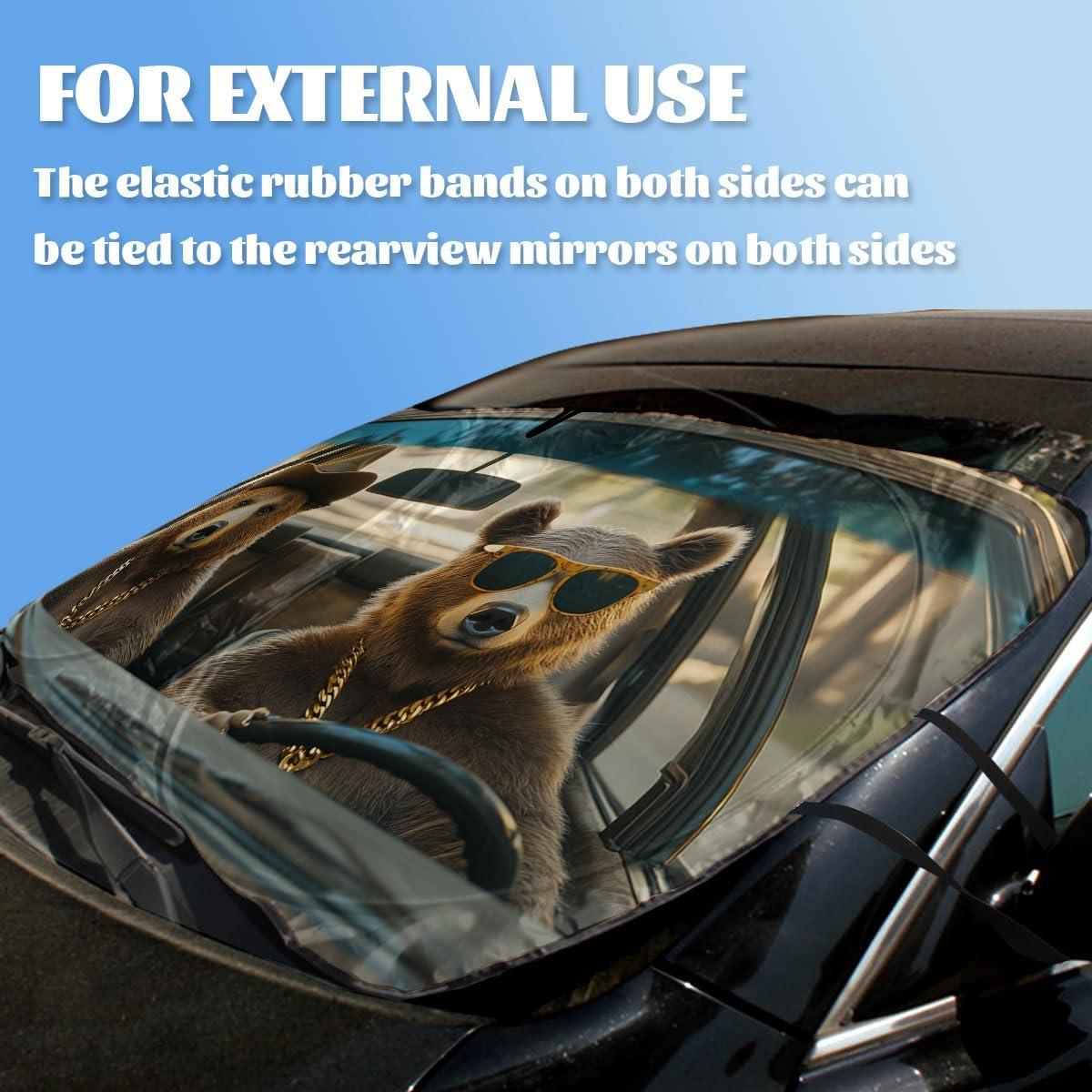 Parasol Solar ZJCYBF Oso Marrón Conduciendo 149.86x80.01 cm